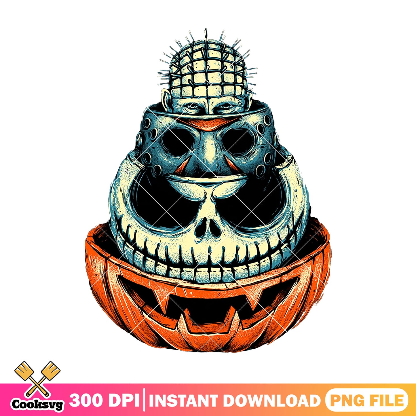 Skeleton skull design png, halloween movie png, horror character png