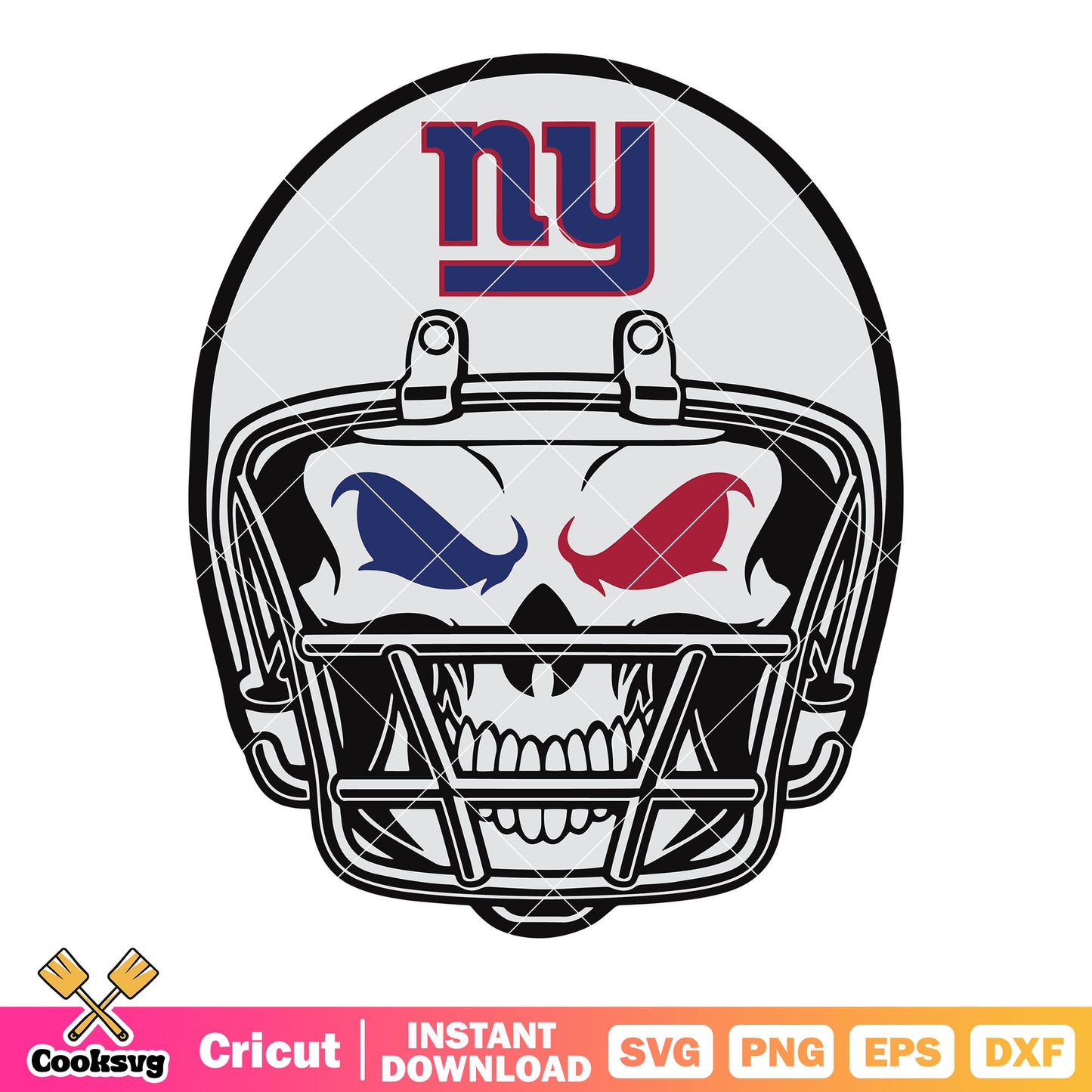 Skull red and blue eyes svg, giants team svg, nfl football team svg