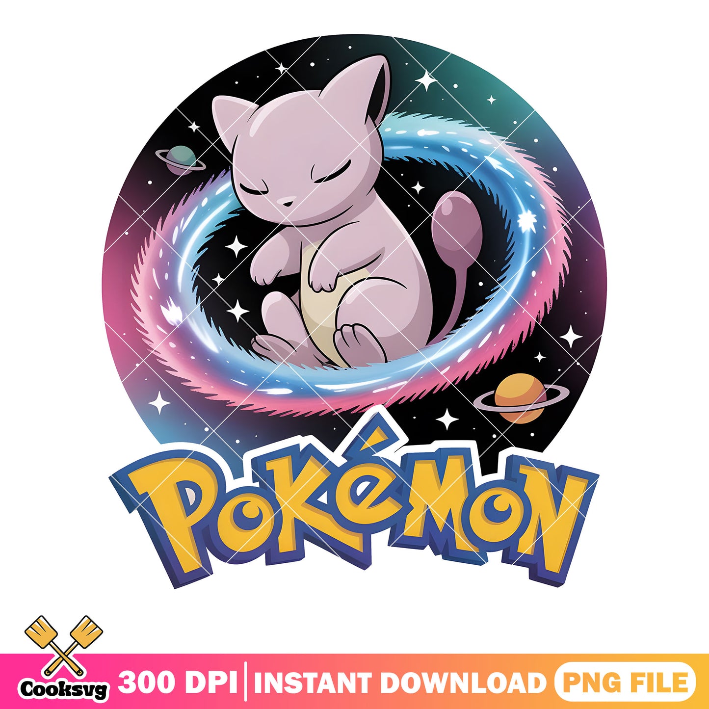 Sleepy mew galaxy png, pokemon mew png, pokemon festival png