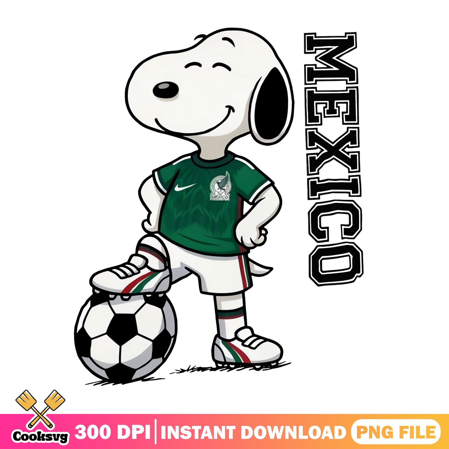 Snoopy Mexico Soccer PNG, Peanuts Football PNG, Mexico Team PNG
