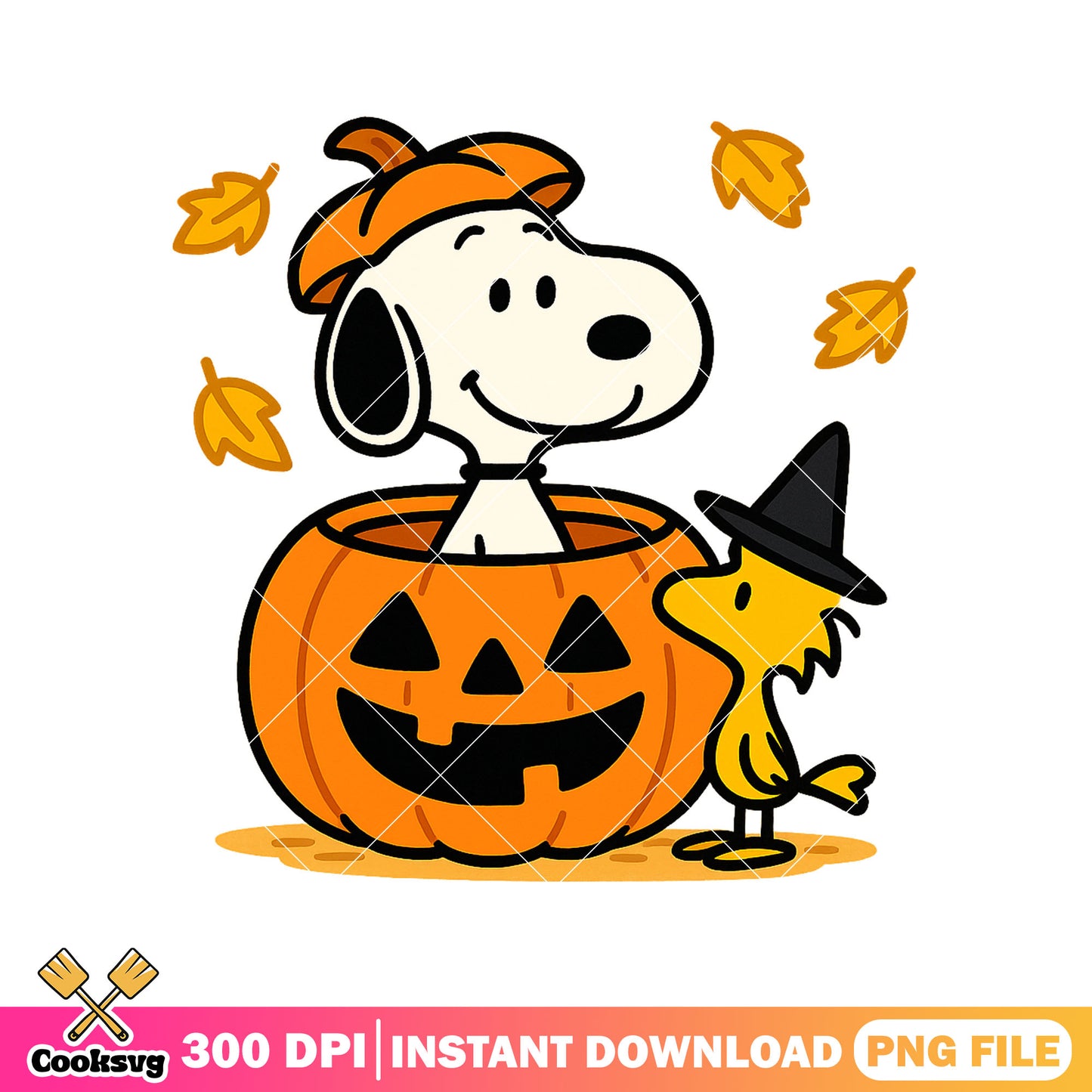 Snoopy autumn vibes png, happy halloween png, snoopy halloween png