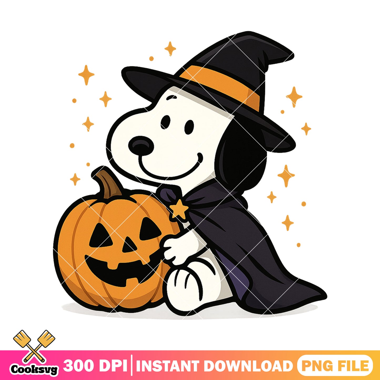 Snoopy witch png, snoopy halloween png, halloween costume png