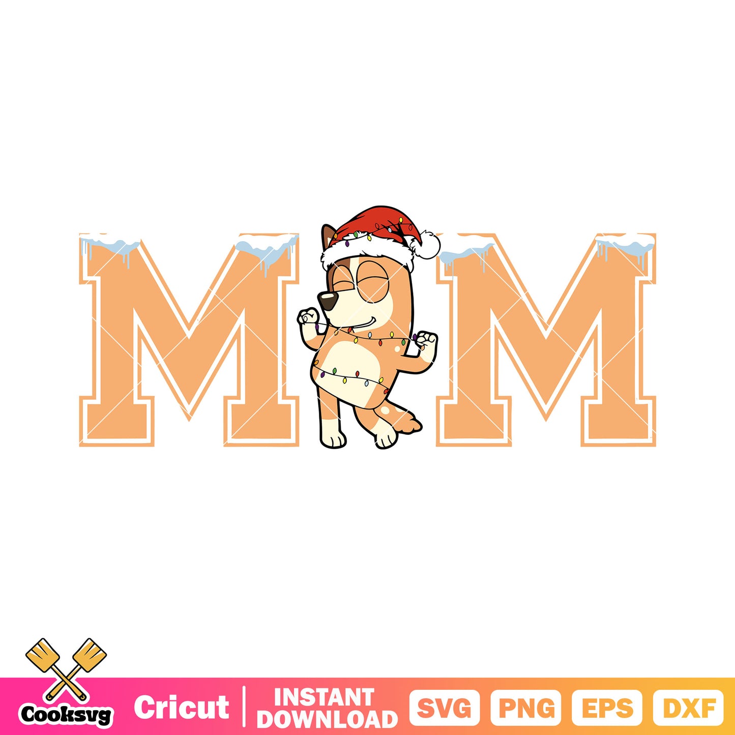 Snow Bingo svg, santa claus hat svg, bluey movie characters svg