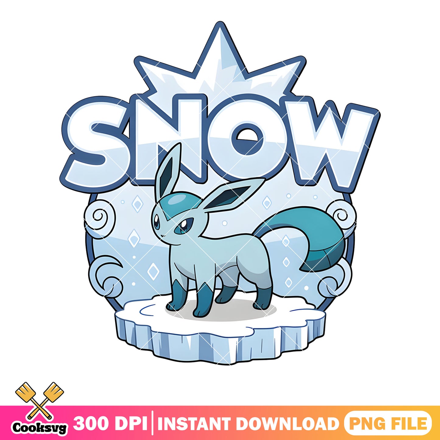 Snow glaceon poster png, pokemon glaceon png, pokemon gifts png