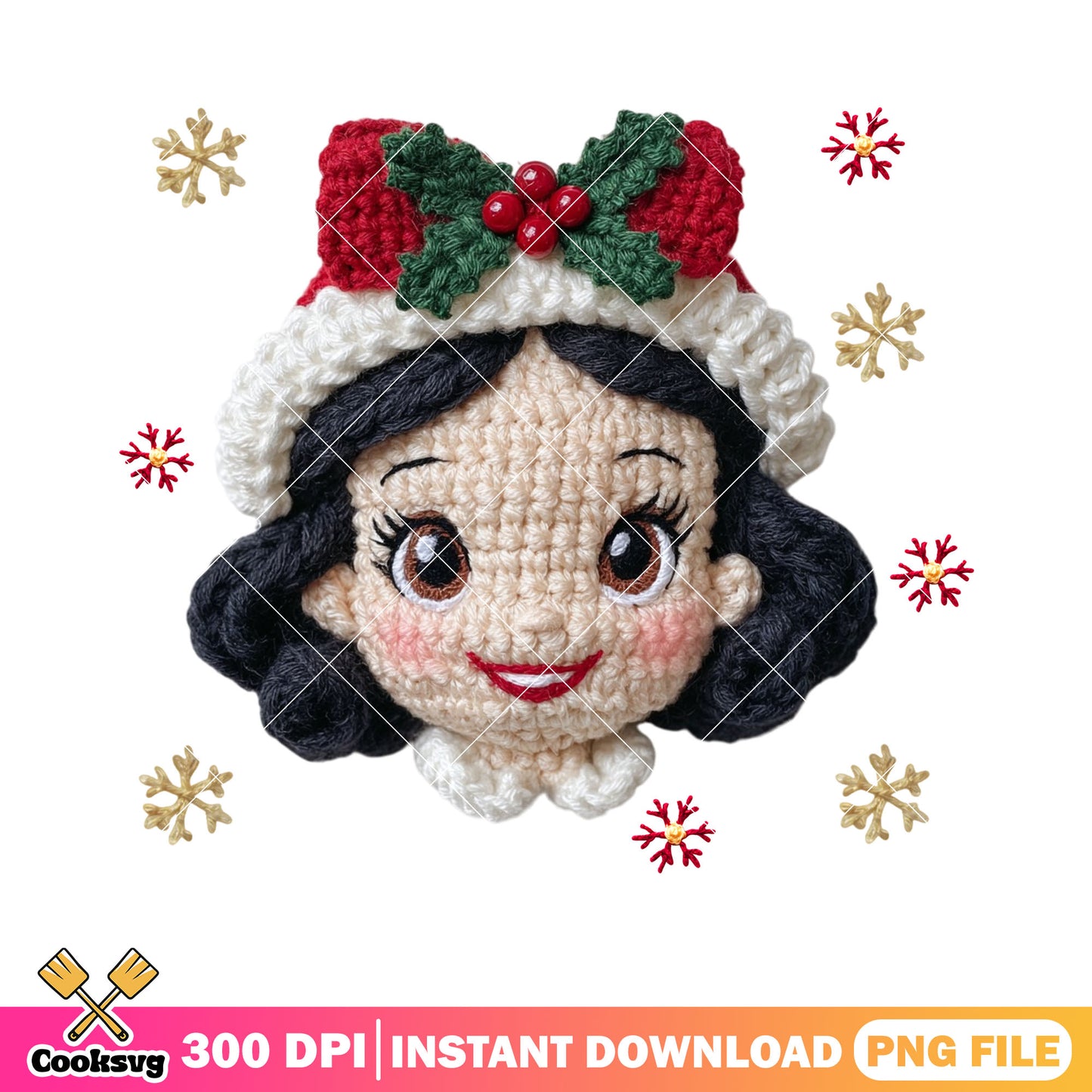 Snow white christmas png, disney Christmas png, christmas decor png