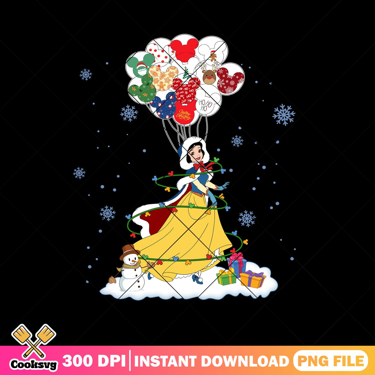 Snow white christmas stuff png, snow white png, merry christmas png