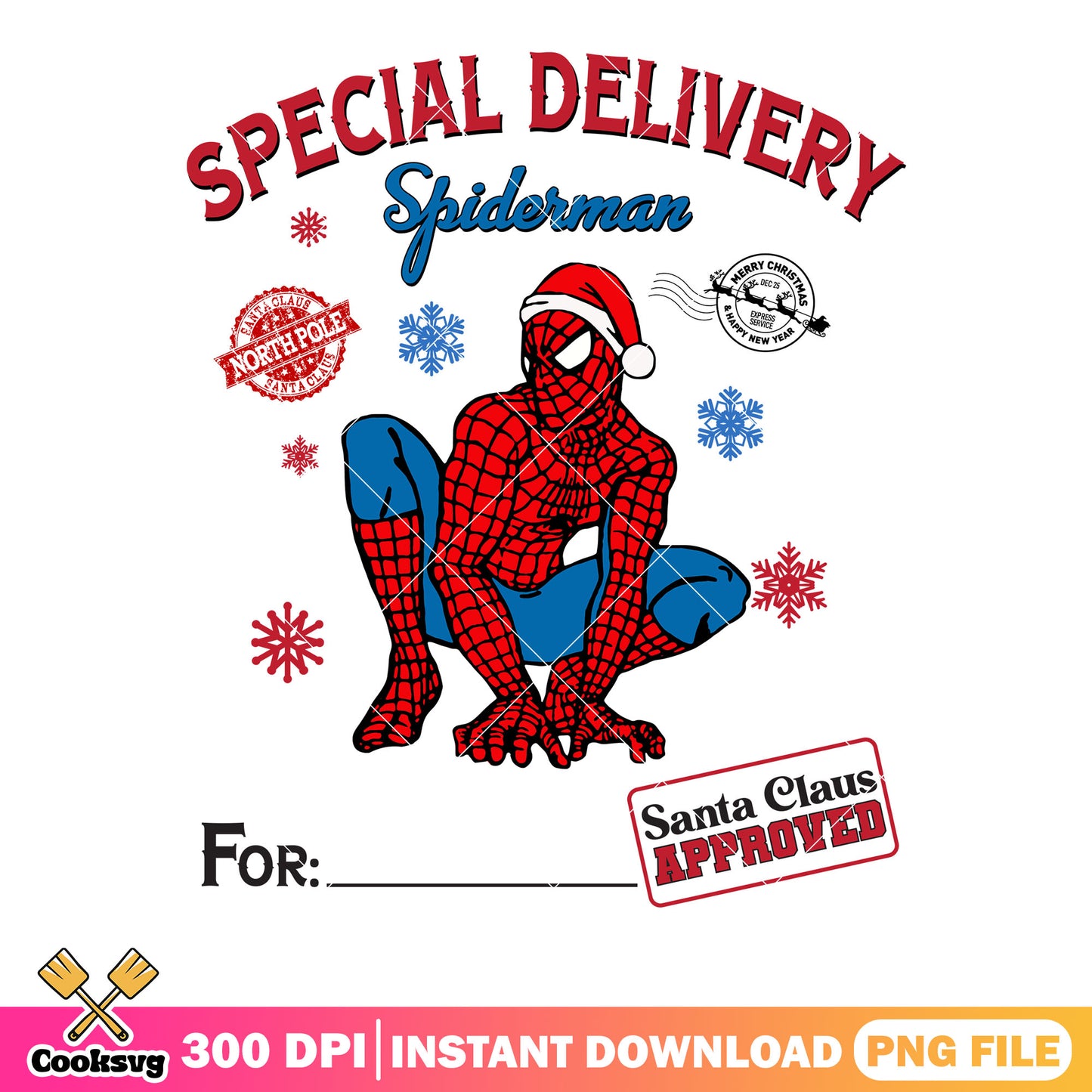 Special delivery spiderman png, marvel christmas png, santa claus png