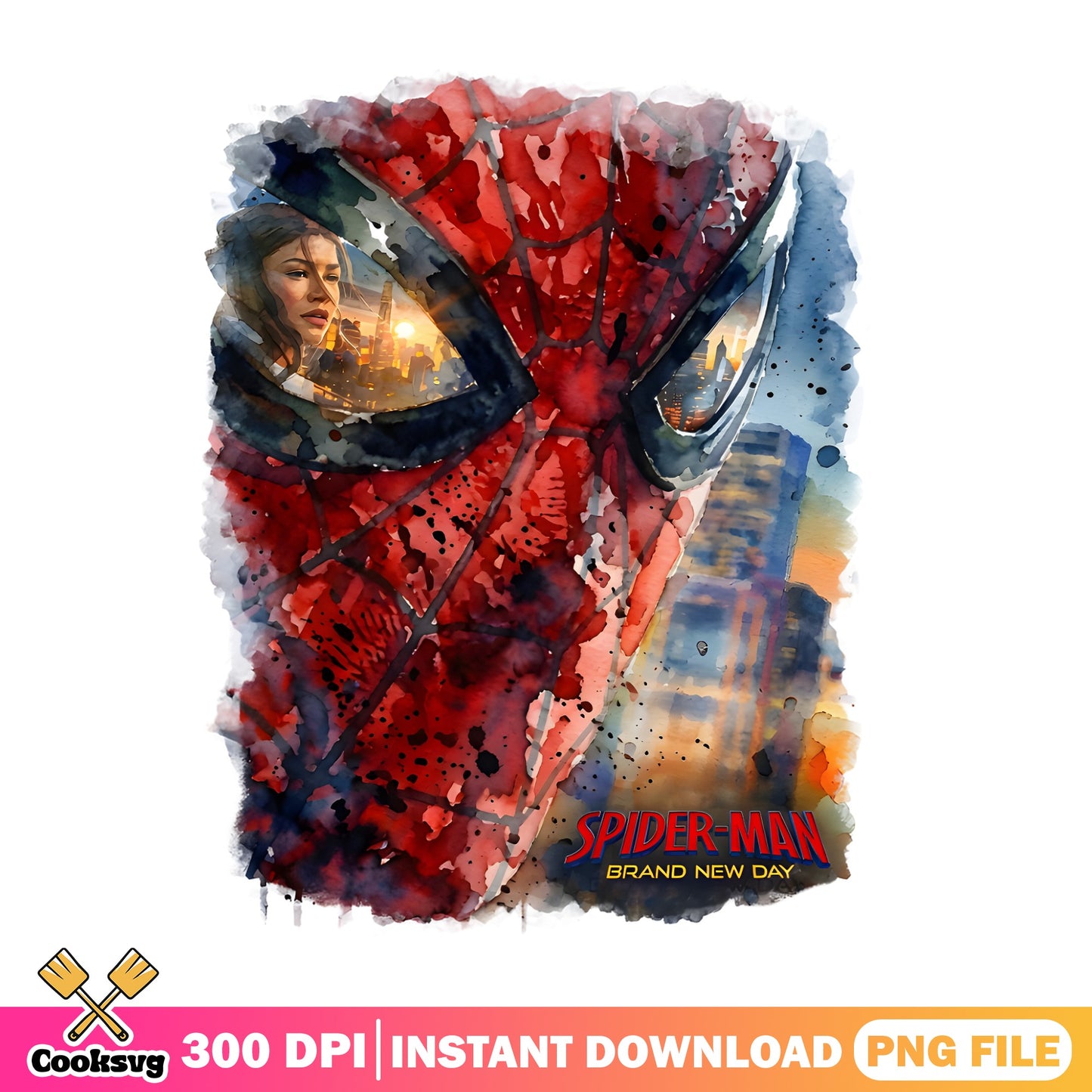 Spider-Man Brand New Day Watercolor PNG, Marvel PNG, Superhero PNG