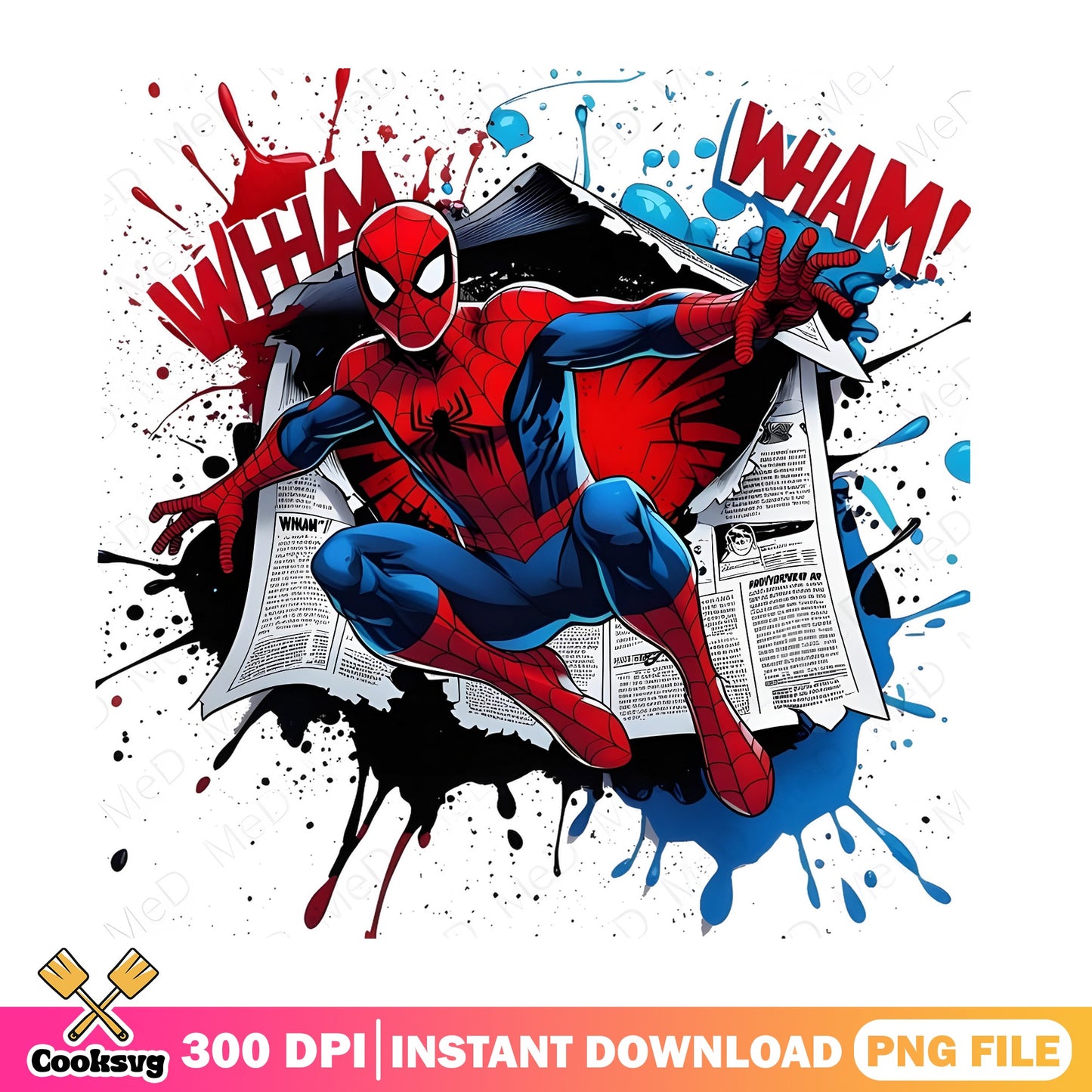 Spiderman Comic Wham PNG, Marvel Superhero PNG, Spiderman PNG