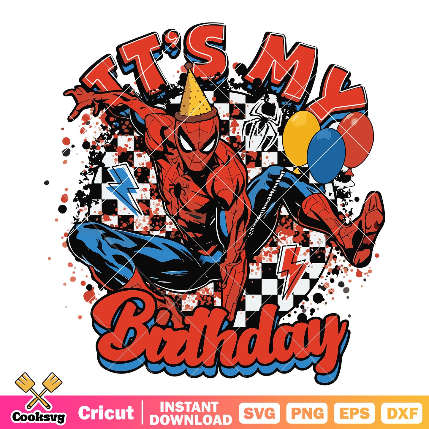 Spiderman its my birthday svg, spiderman cartoon svg, birthday svg