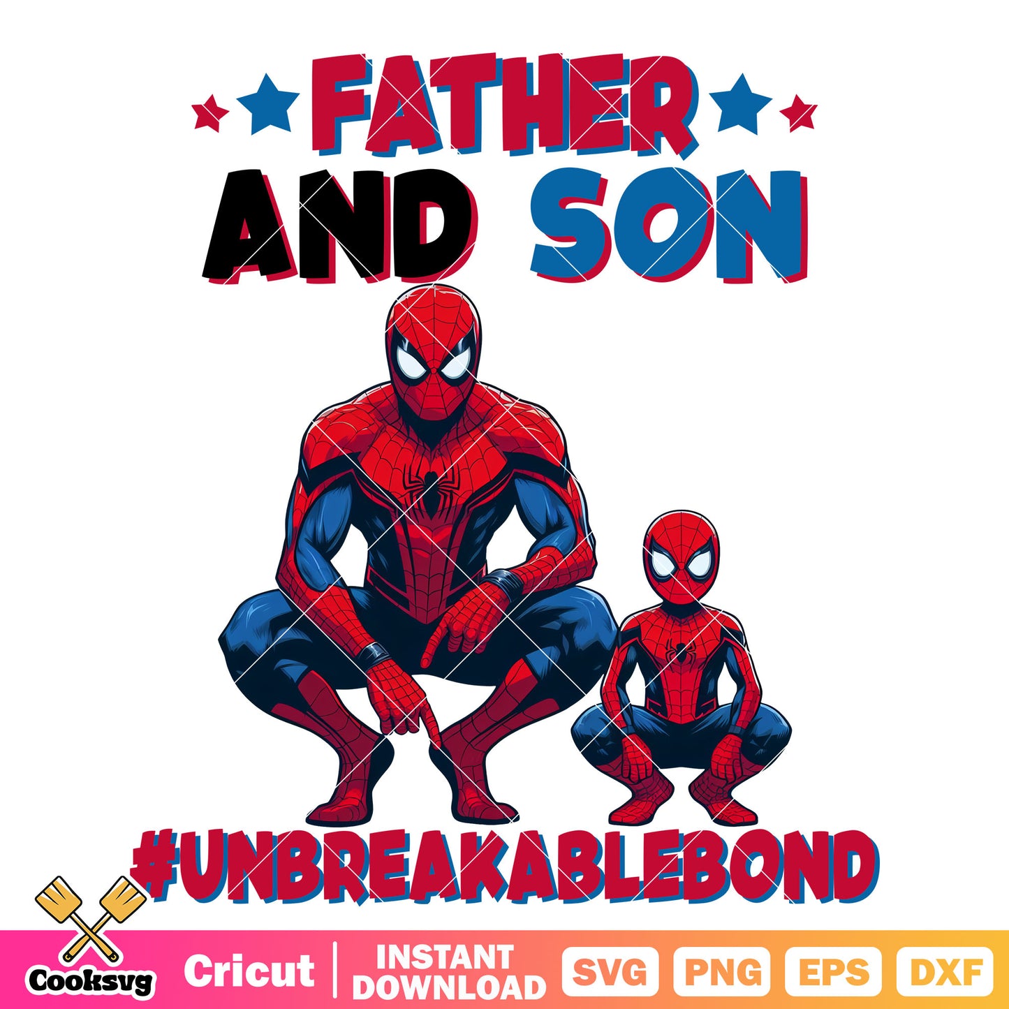 Spiderman marvel father and his son svg, father and son svg