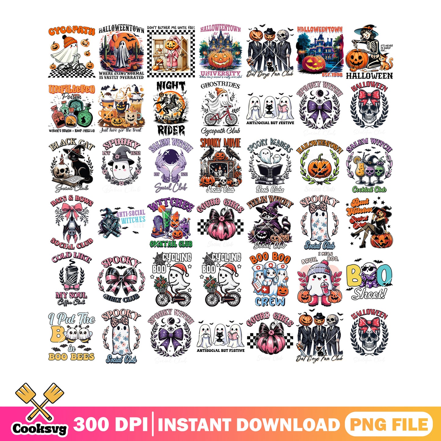 Spookie movie halloween png bundle, ghost blanket png, black crystal ball png