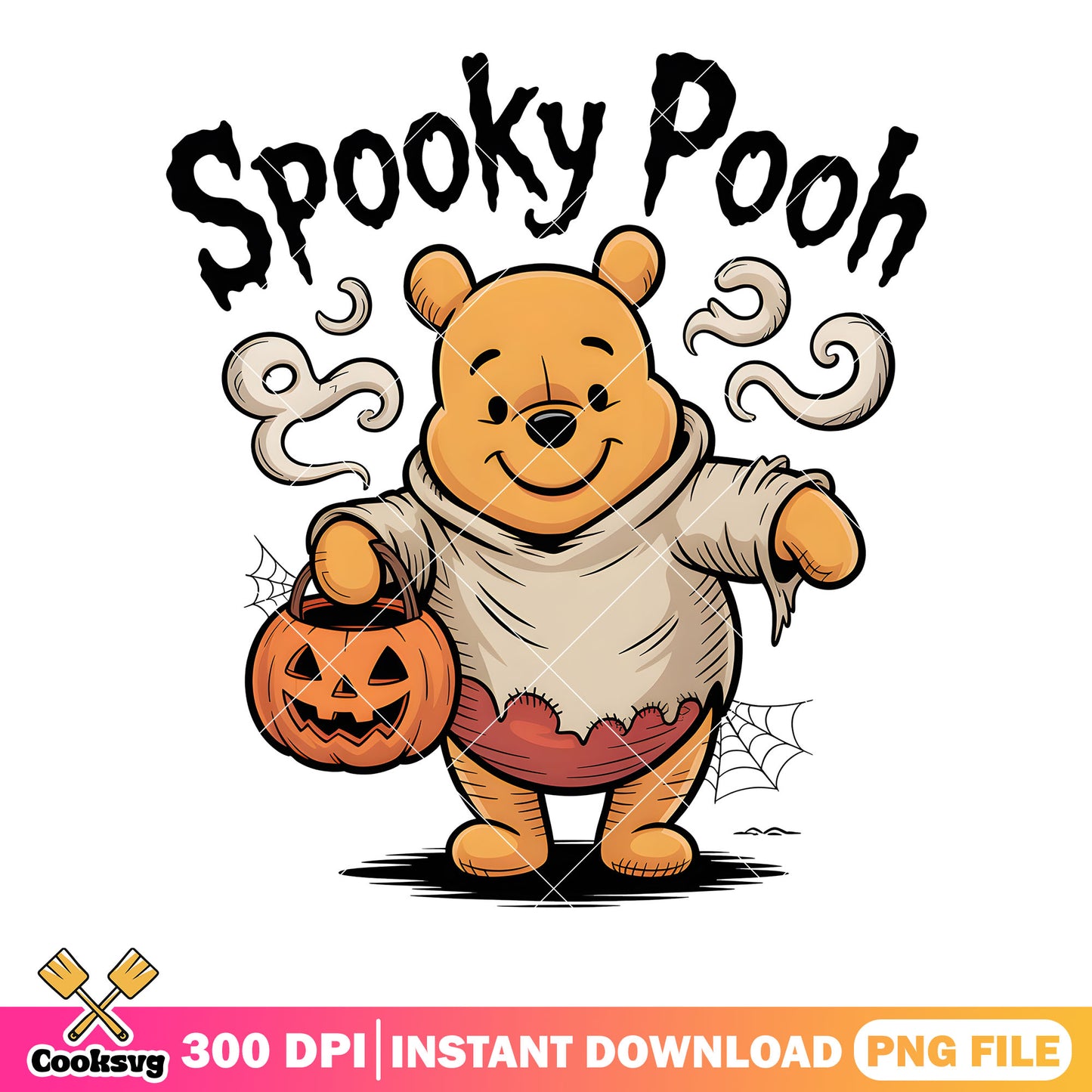 Spooky pooh png, halloween costume png, cute pooh bear png