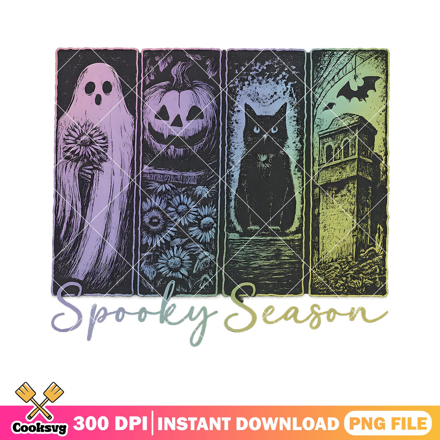 Spooky season black vibes png, spooky halloween png, black halloween png