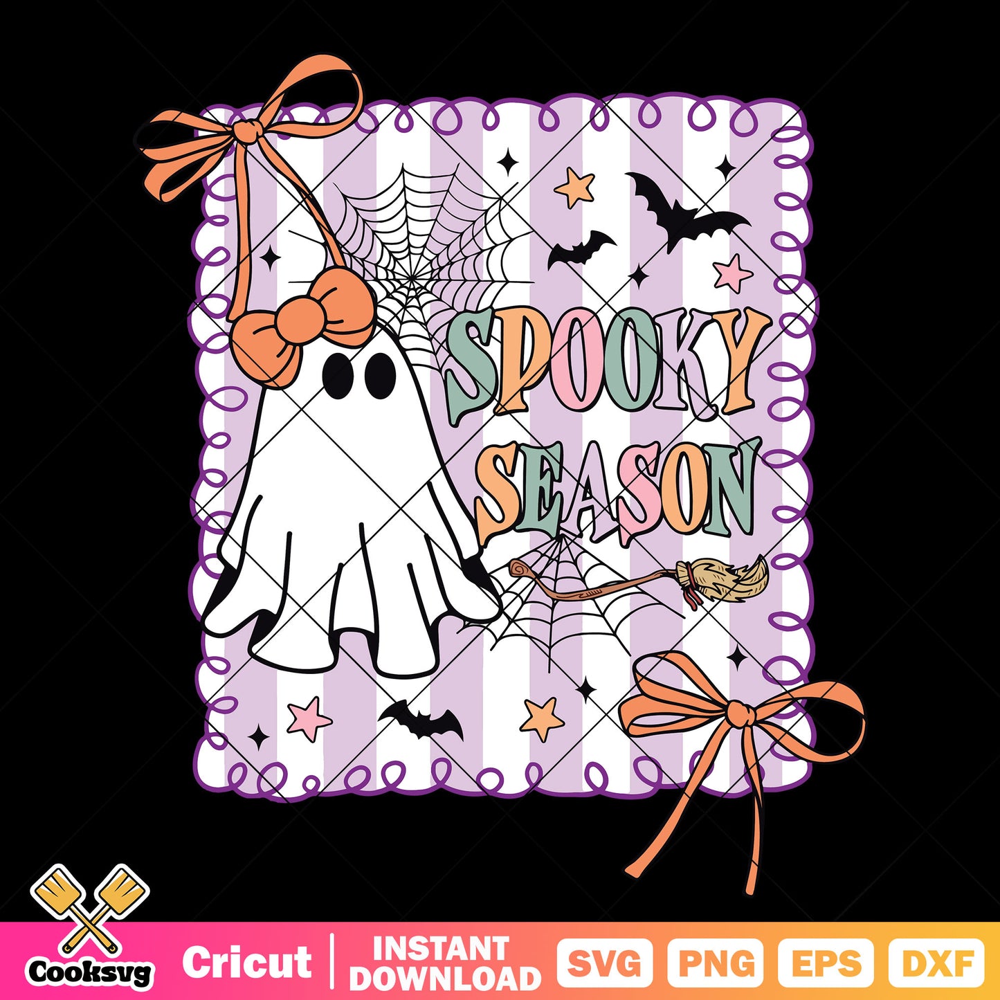 Spooky season with ghost svg, spooky season svg, spooky halloween svg