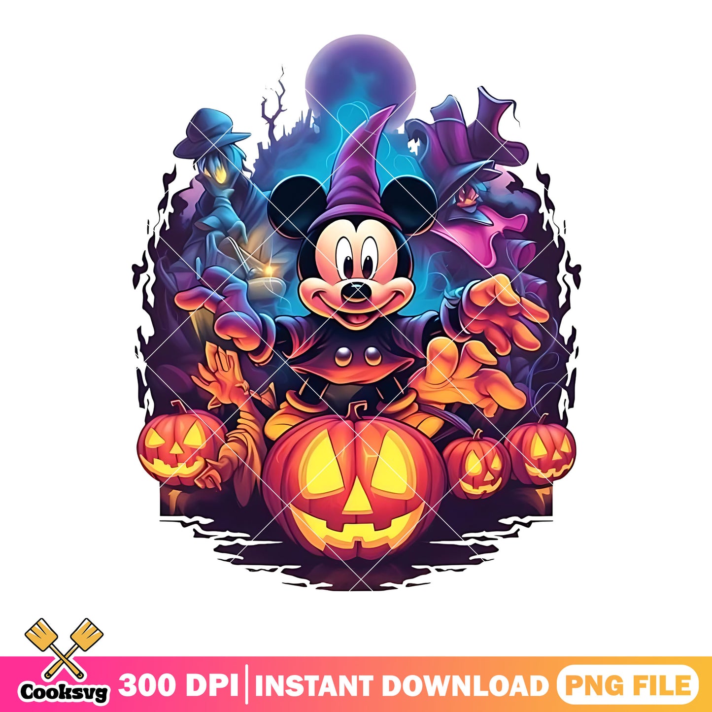 Spooky vibe art png, wicker pumpkin png, disney character png