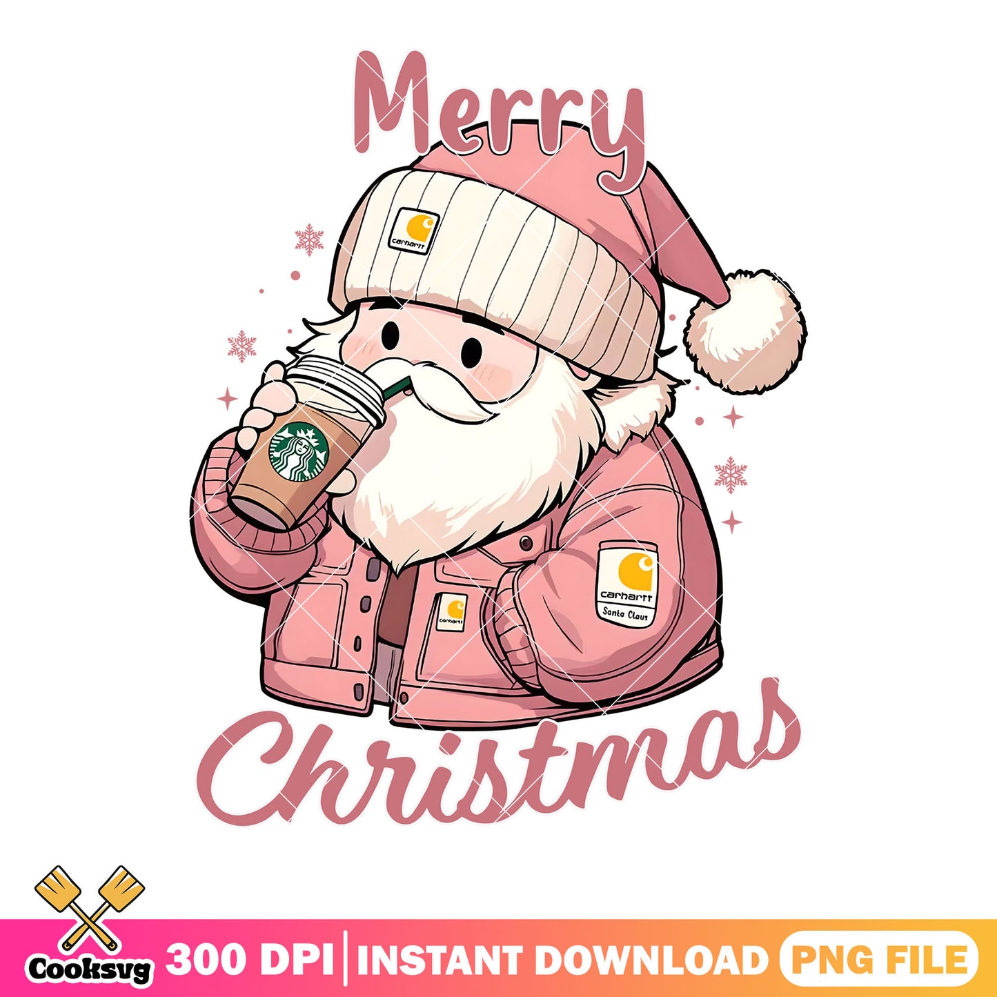 Starbuck santa xmas png, santa claus png, christmas coffee png