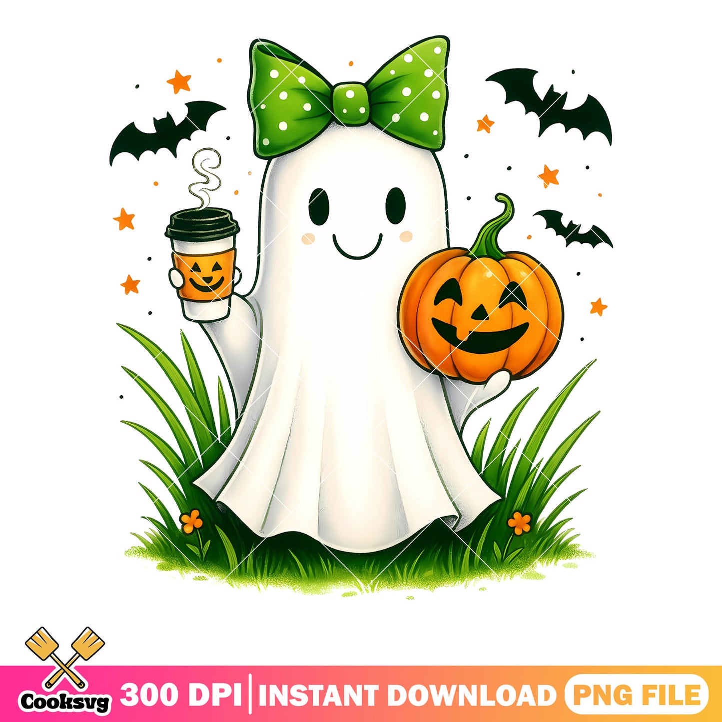 Starry night hot chocolate png, ghost costume png, halloween scary png