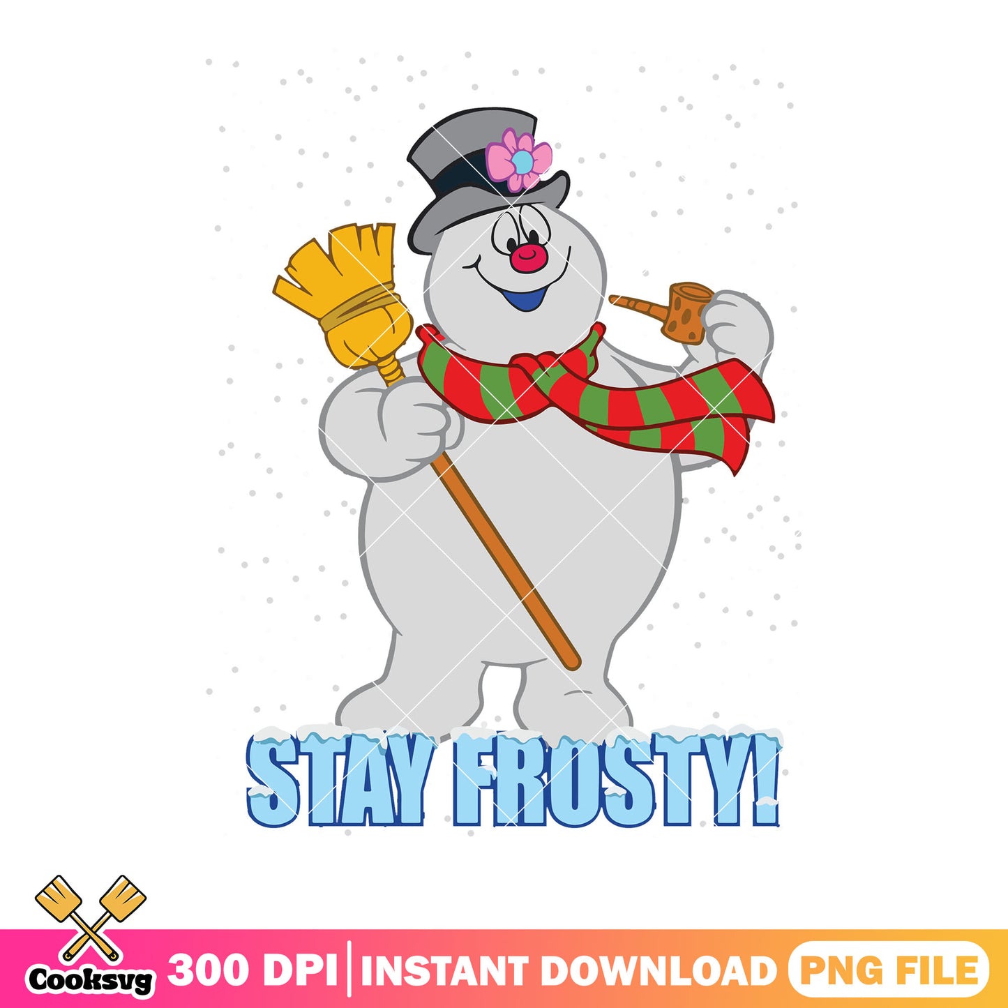 Stay frosty snowman png, frosty holding png, funny pun png