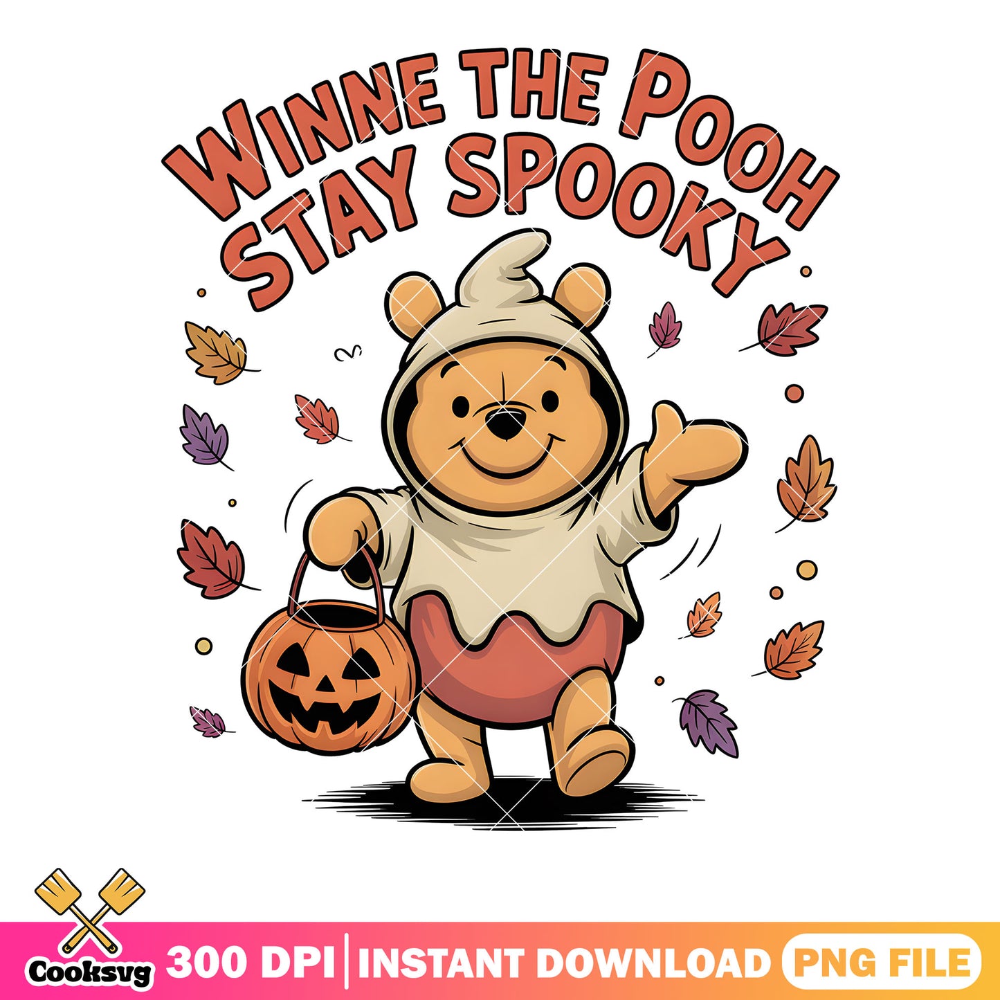 Stay spooky winnie the pooh png, trick or treat png, pooh poster png