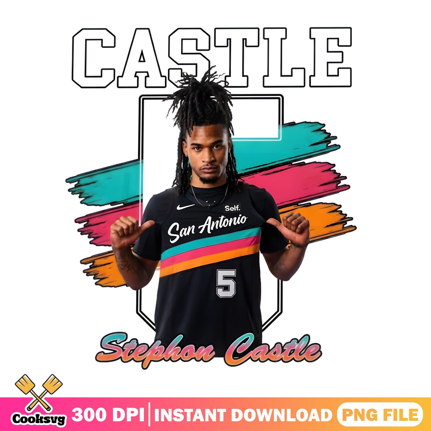 Stephon Castle San Antonio Spurs PNG, Basketball PNG, NBA PNG