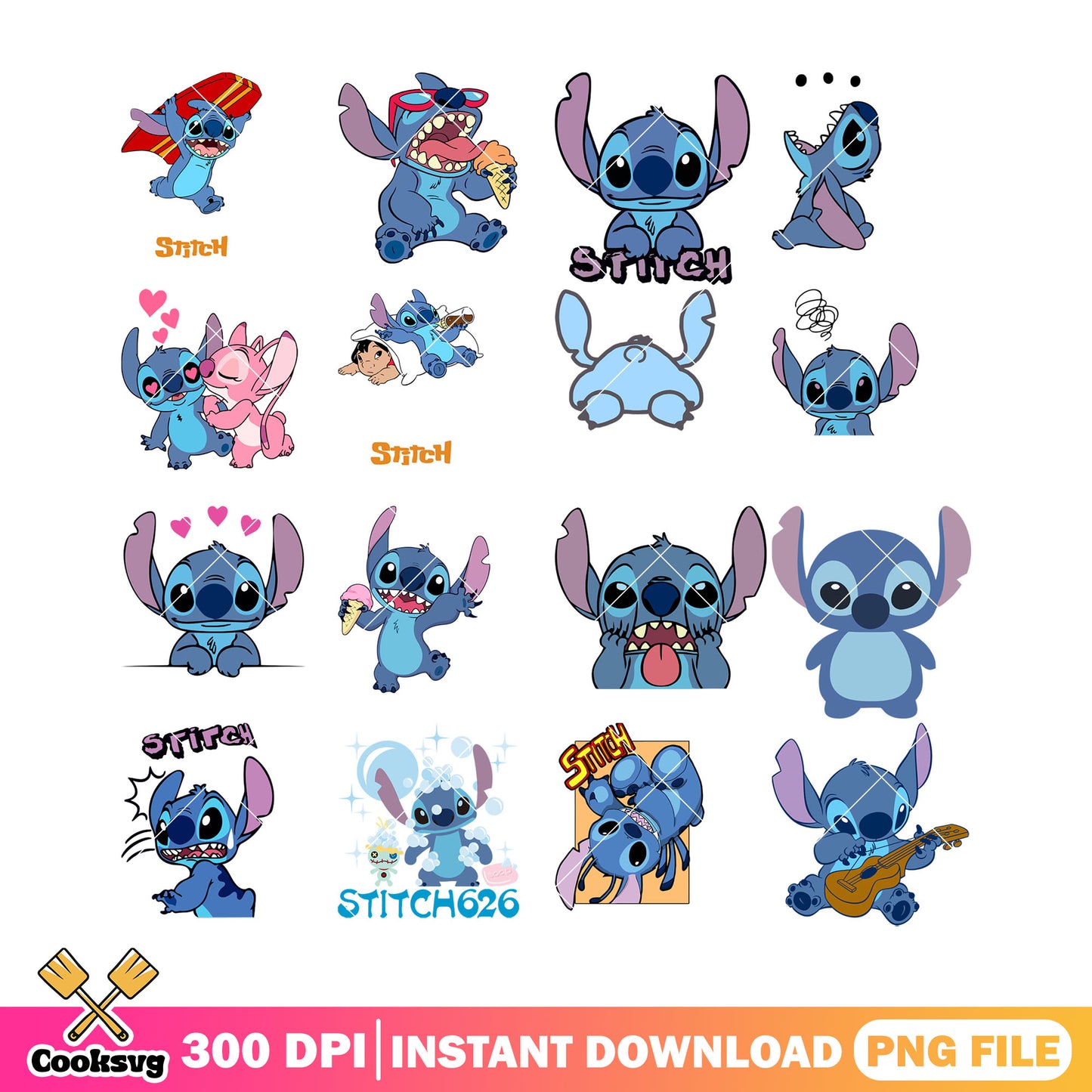 Stitch 626 day png bundle file, stitch 626 day png, disney stitch png