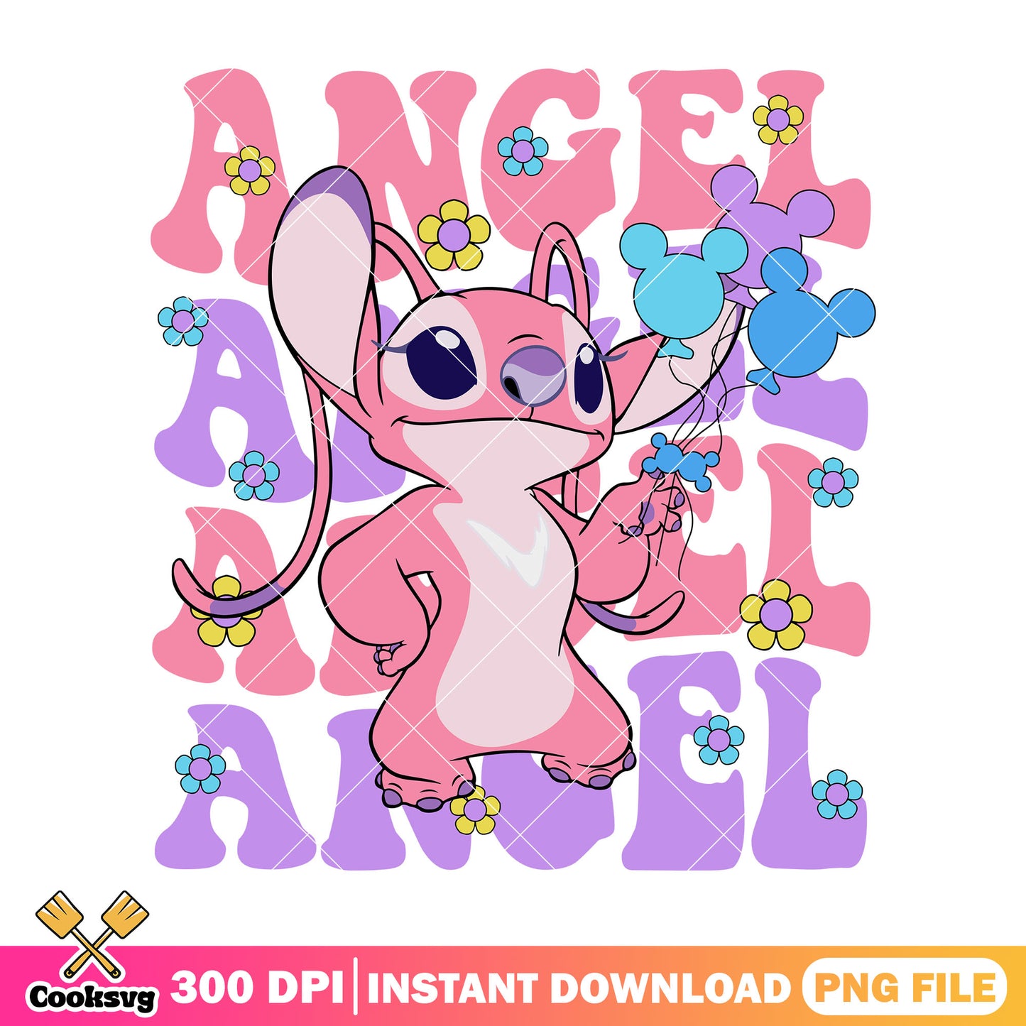 Stitch angel disney monster png, angel and stitch png, pink stitch png