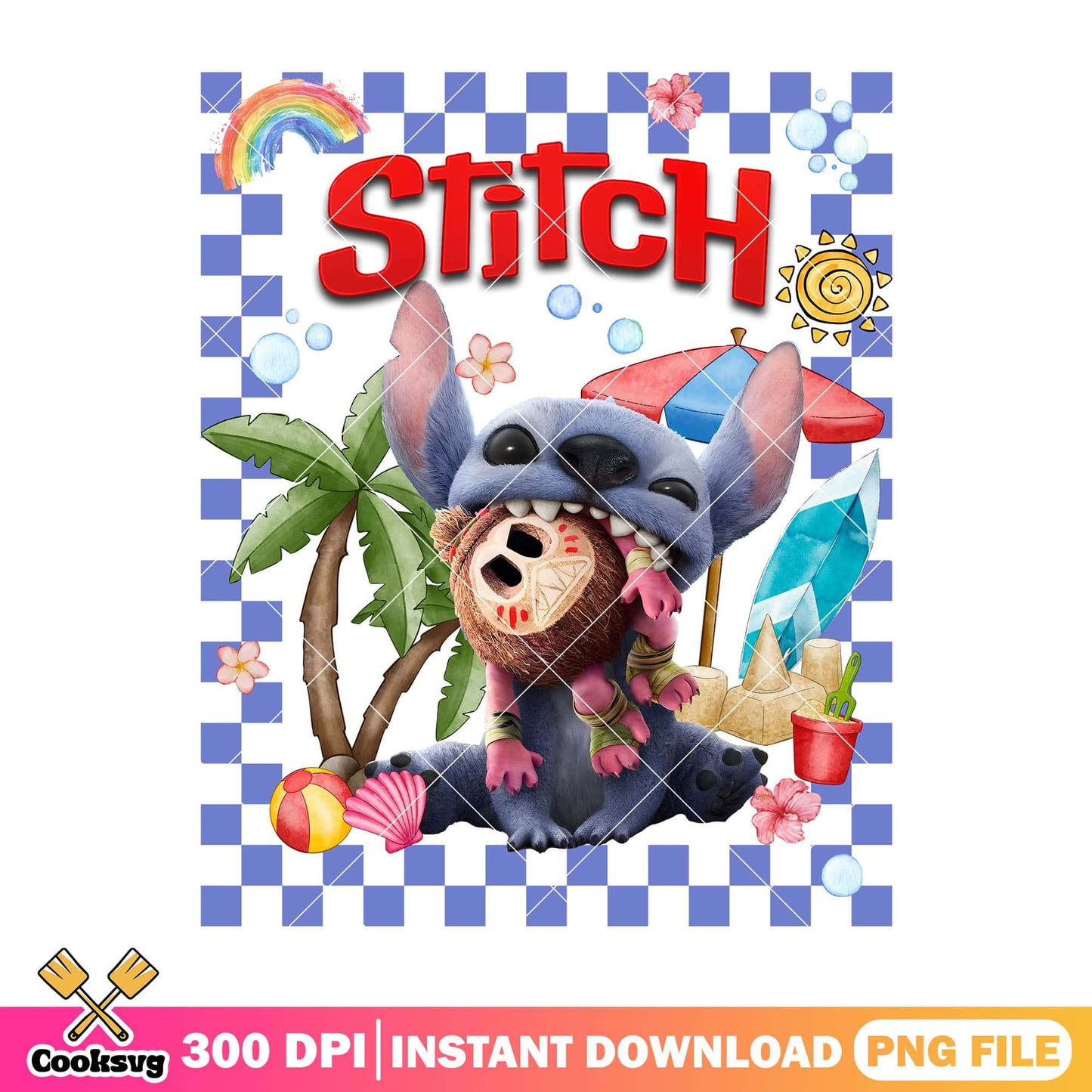 Stitch beach hawaii png file, stitch hawaii png, disney stitch png