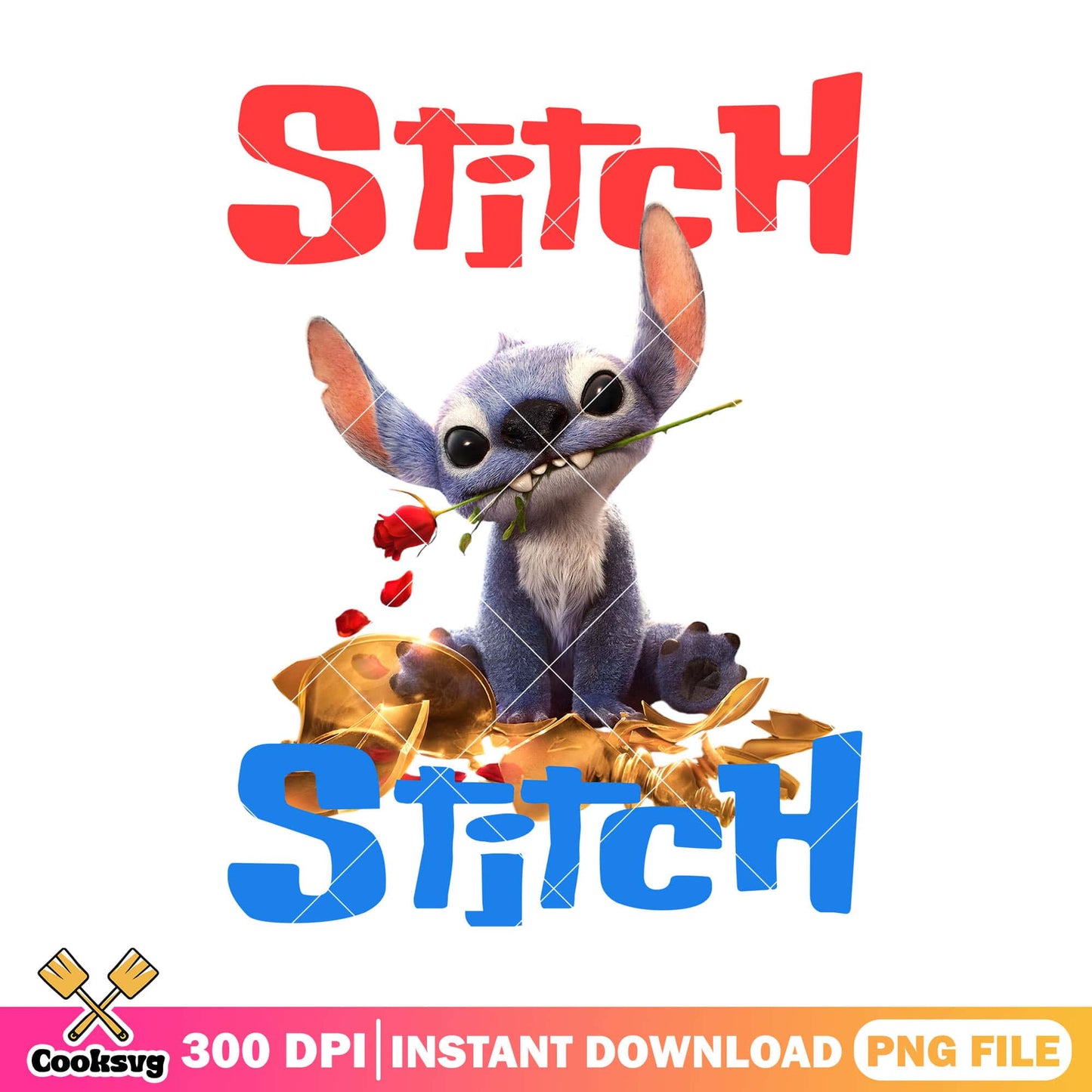 Stitch bite rose disney movie file png, stitch new movie png, trending stitch png