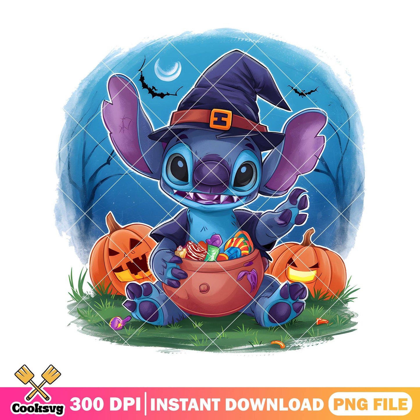 Stitch candy bowl design png, halloween movie png, disney plus png