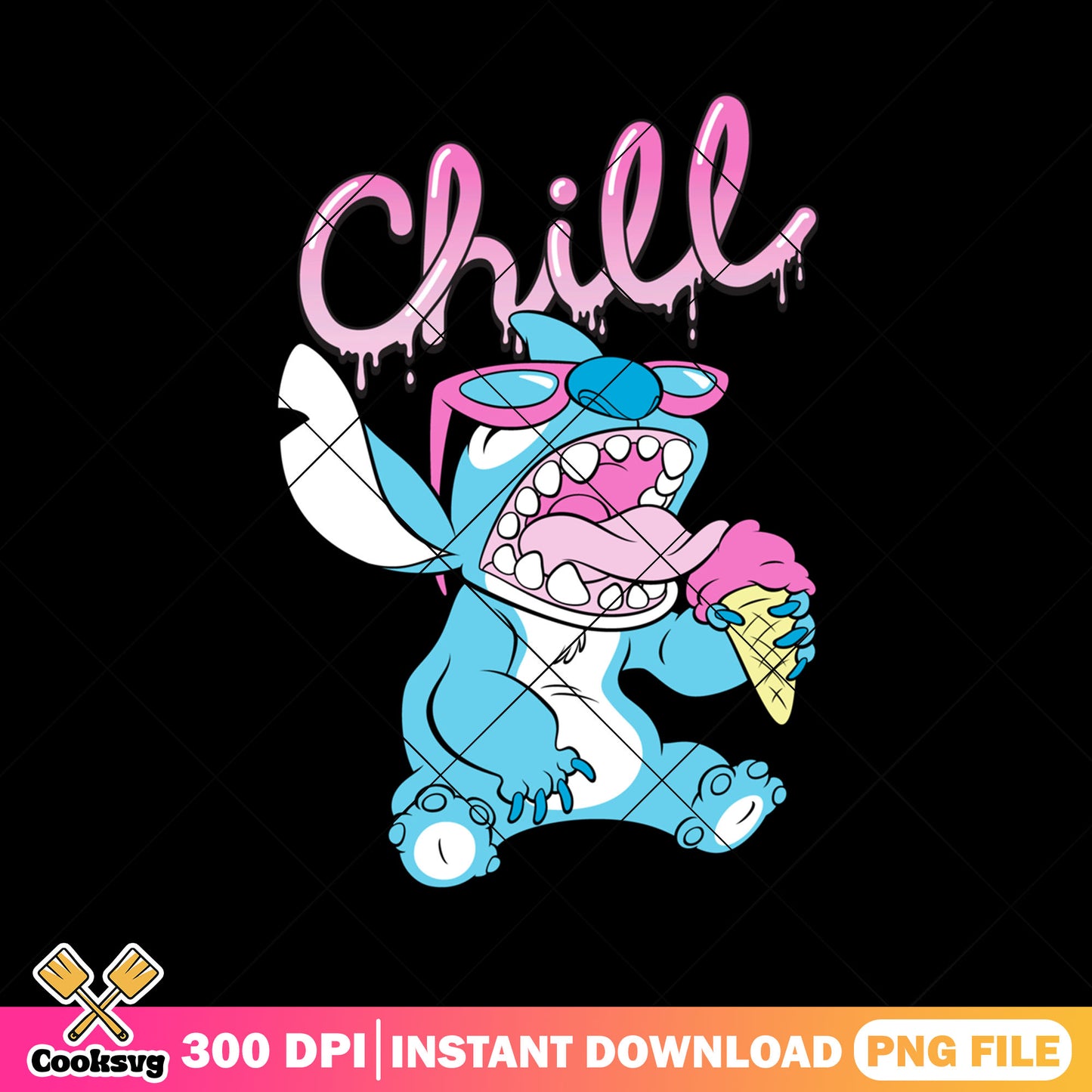 Stitch chill with ice cream file png, stitch ice cream png, stitch chill png