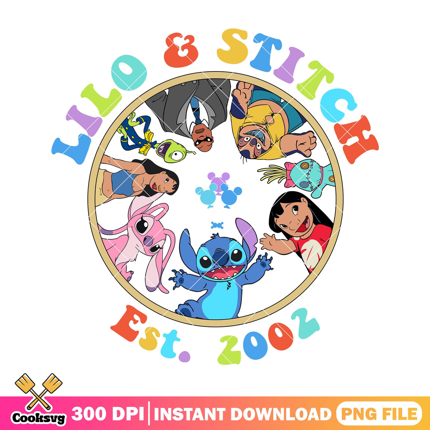 Stitch friends est 2002 disney png, disney stitch png, stitch lilo png