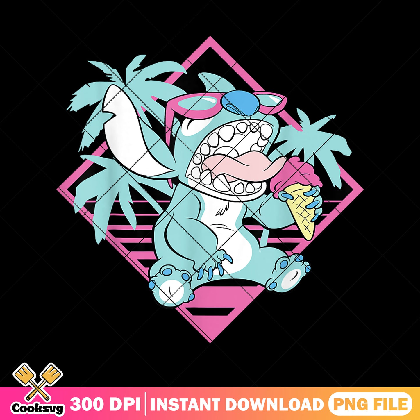 Stitch ice cream beach png, stitch with ice cream png, stitch beach png