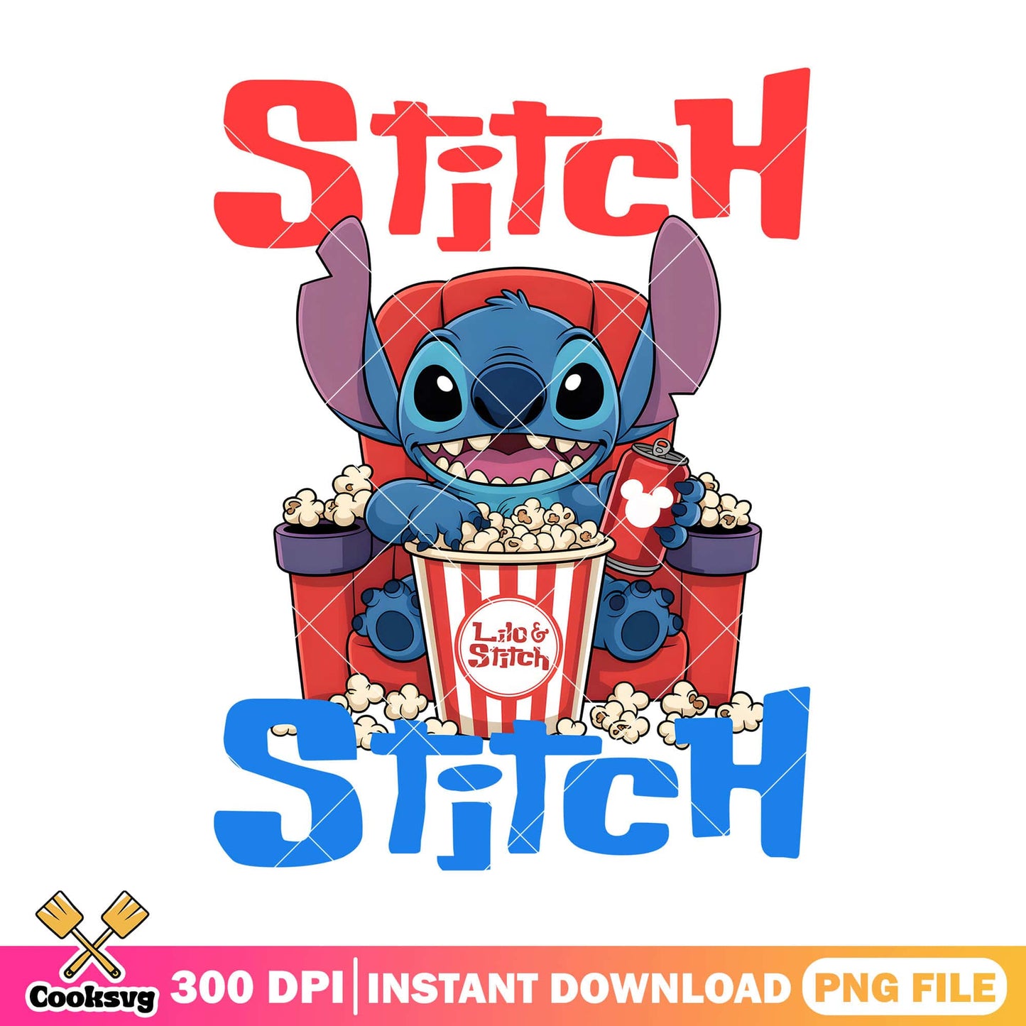 Stitch popcorn new movie png, stitch movie png, disney stitch png