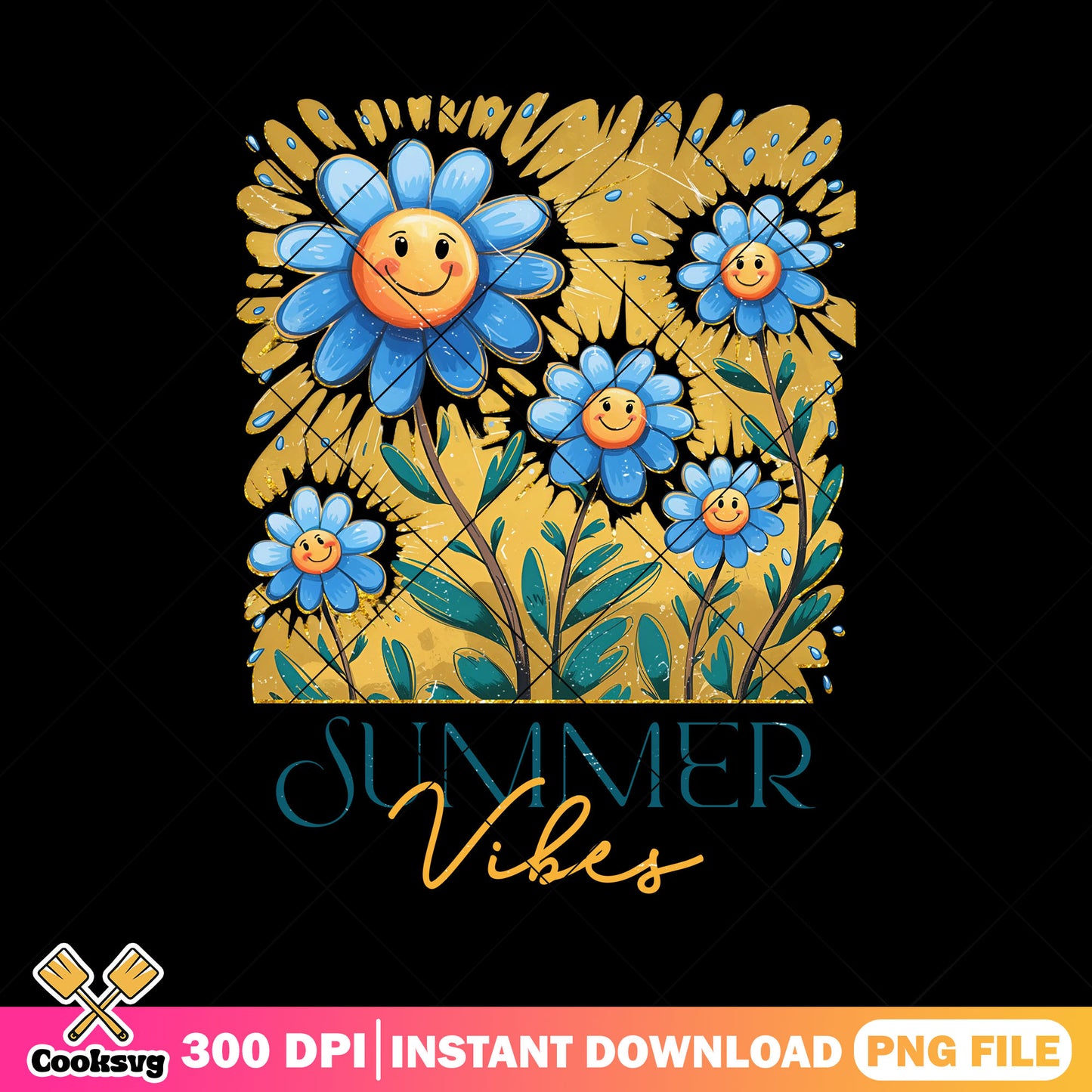 Summer flower vibes design png, summer vibes png, summer flower png