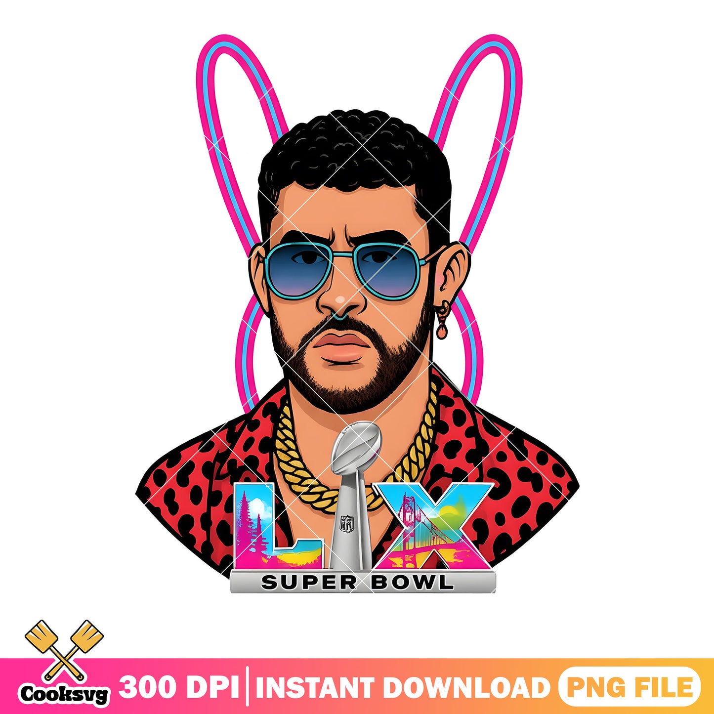 Super bowl bad bunny png, halftime super bowl png, benito bowl png