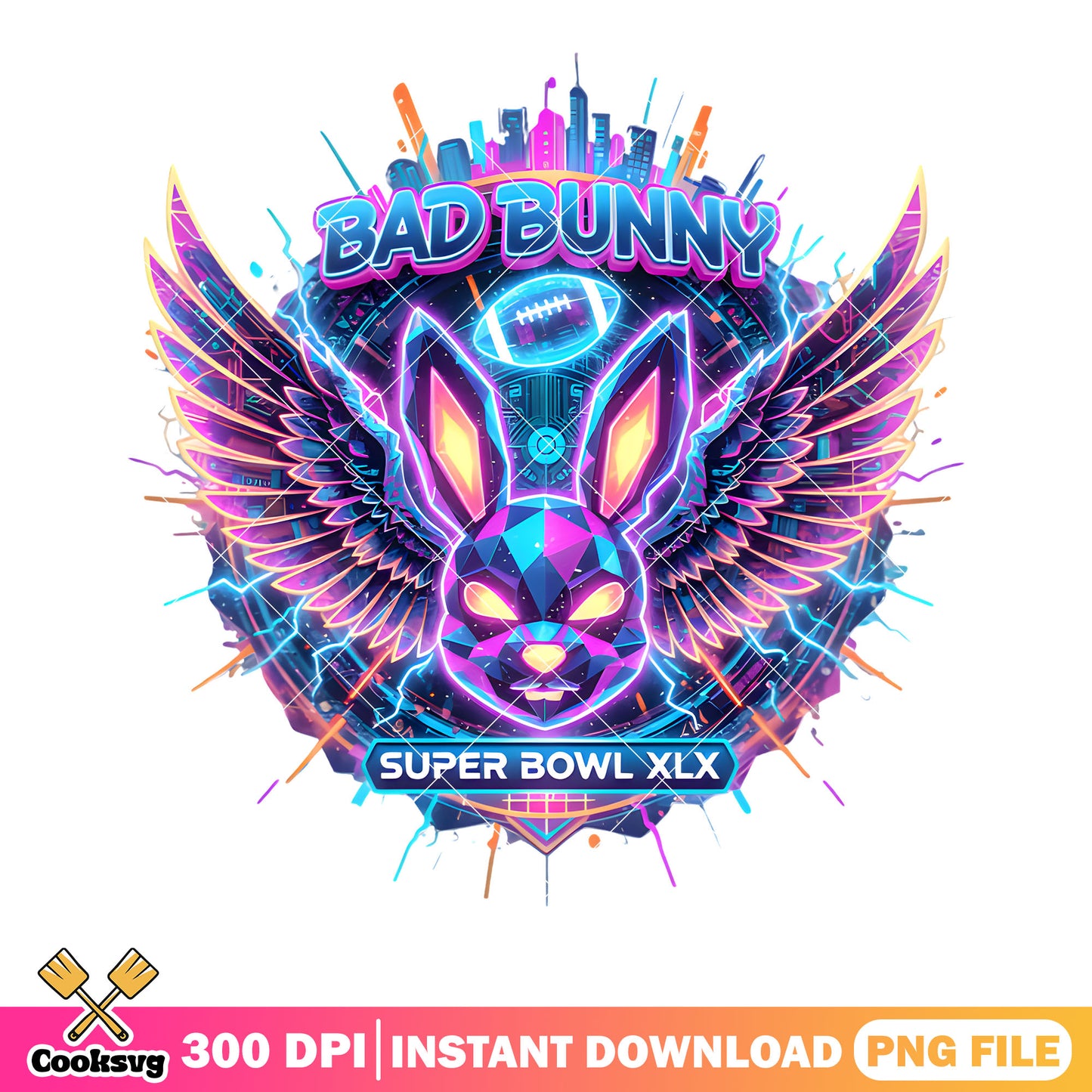 Super bowl xlx football png, puerto rico png, bad bunny png