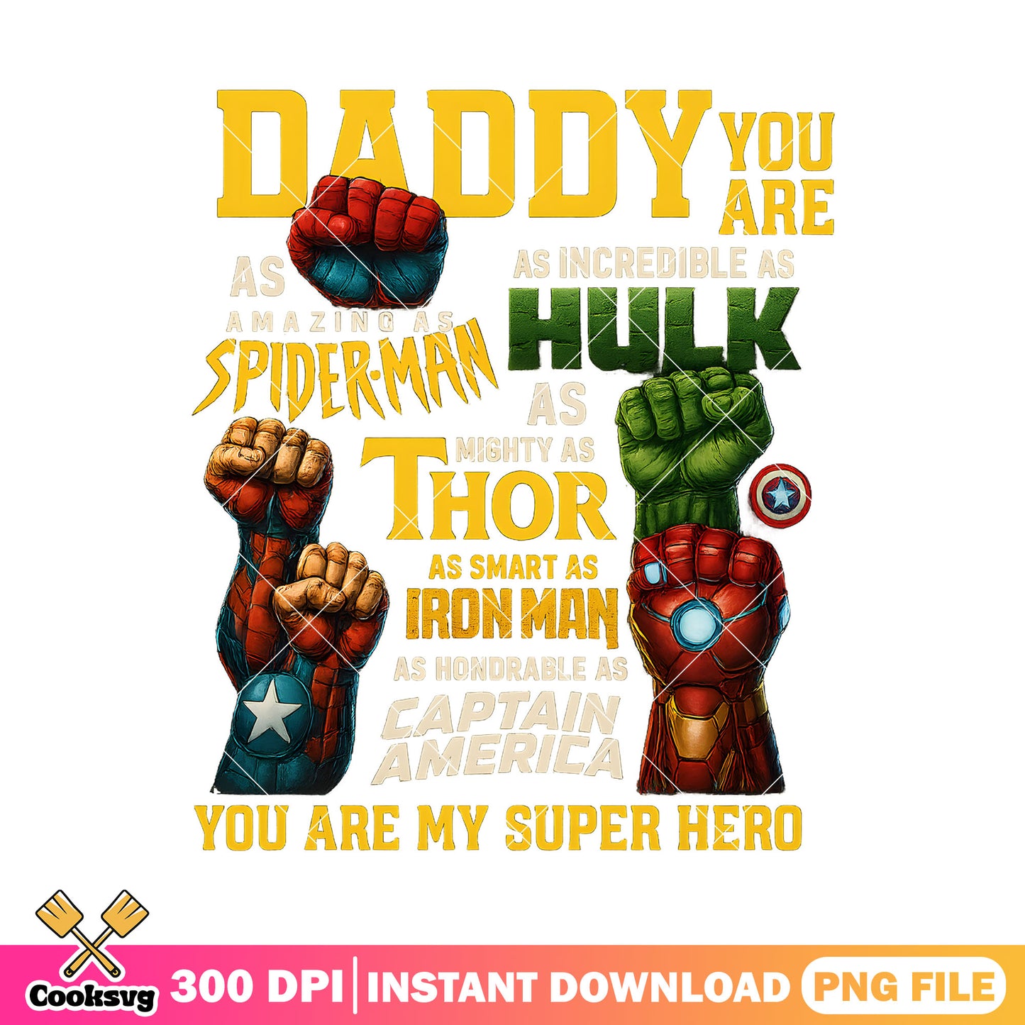 Super hero daddy marvel png, super hero daddy png, father day png