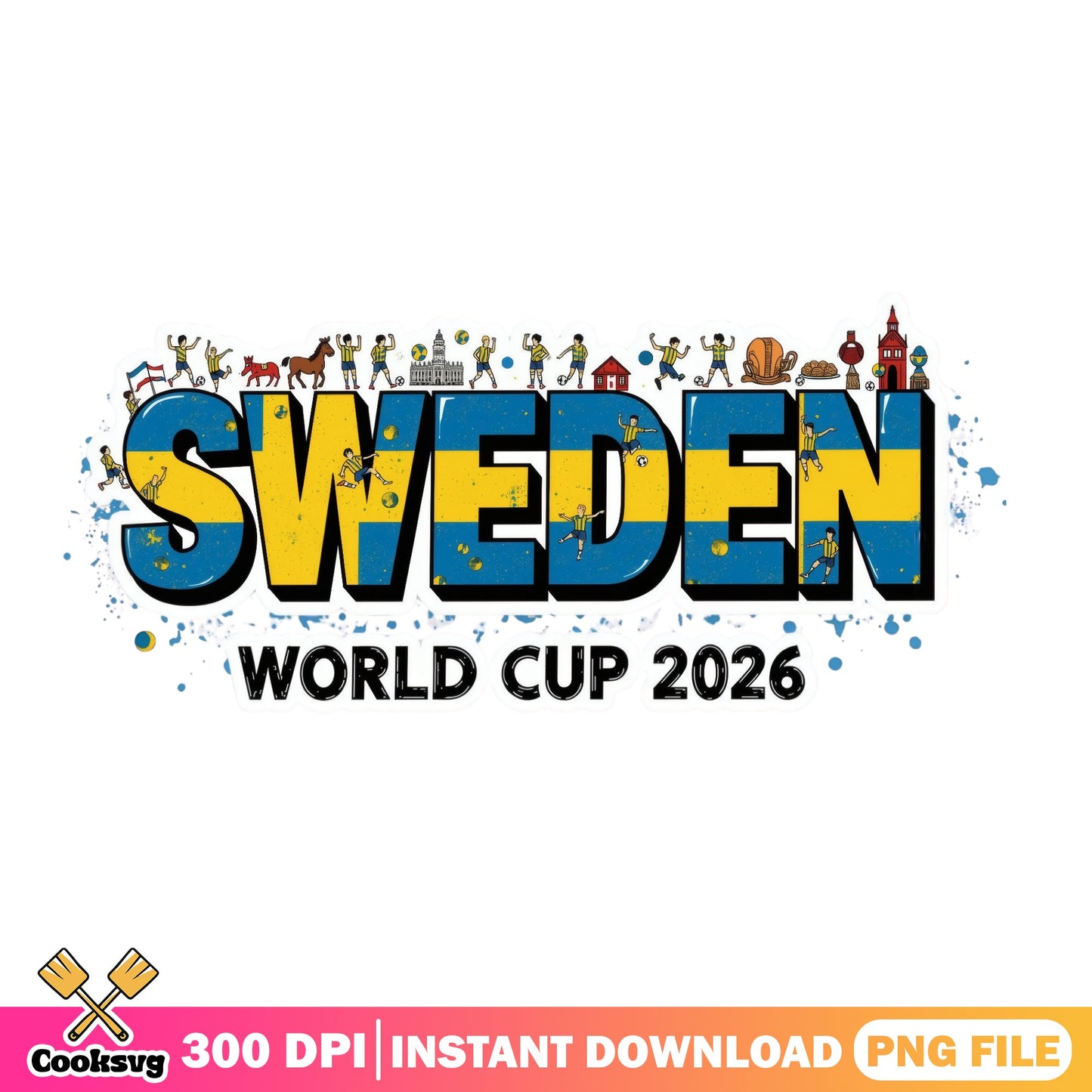 Sweden World Cup 2026 PNG, Sweden Soccer PNG, Football PNG