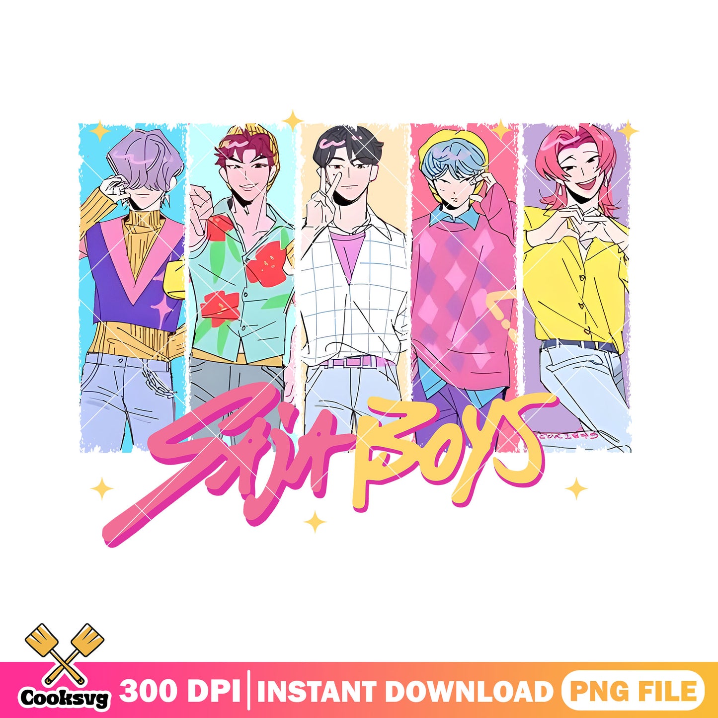 Sweet boys hunter kpop png, love saja boys png, kpop hunters png
