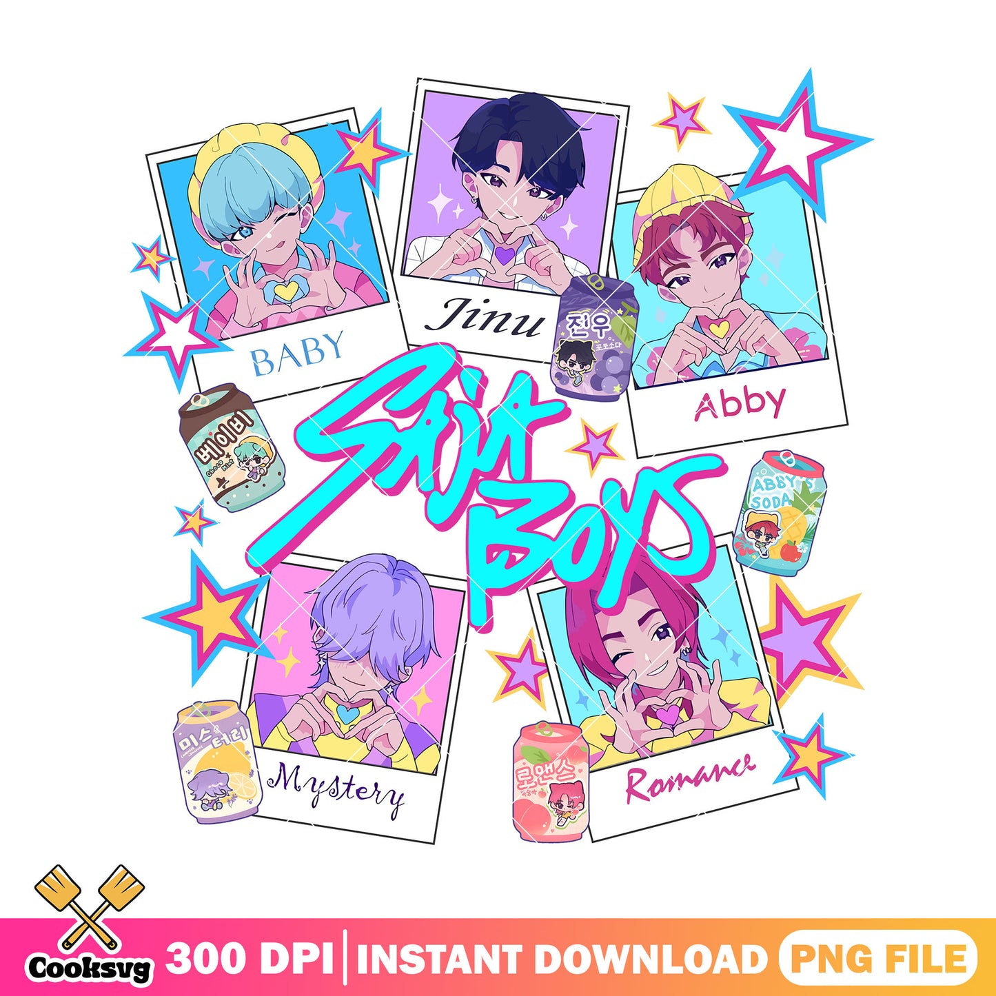 Sweet boys hunter soda kpop png, love saja boys png, soda pop png