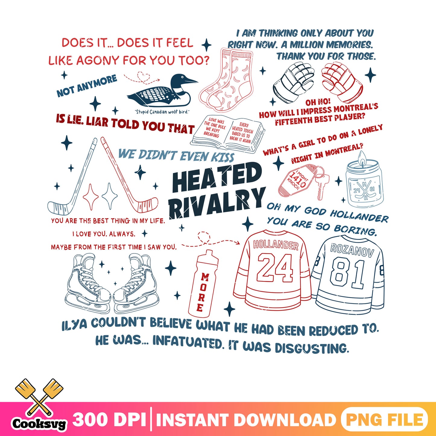 Sweet gay words heated png, hockey romance png, hockey poster png