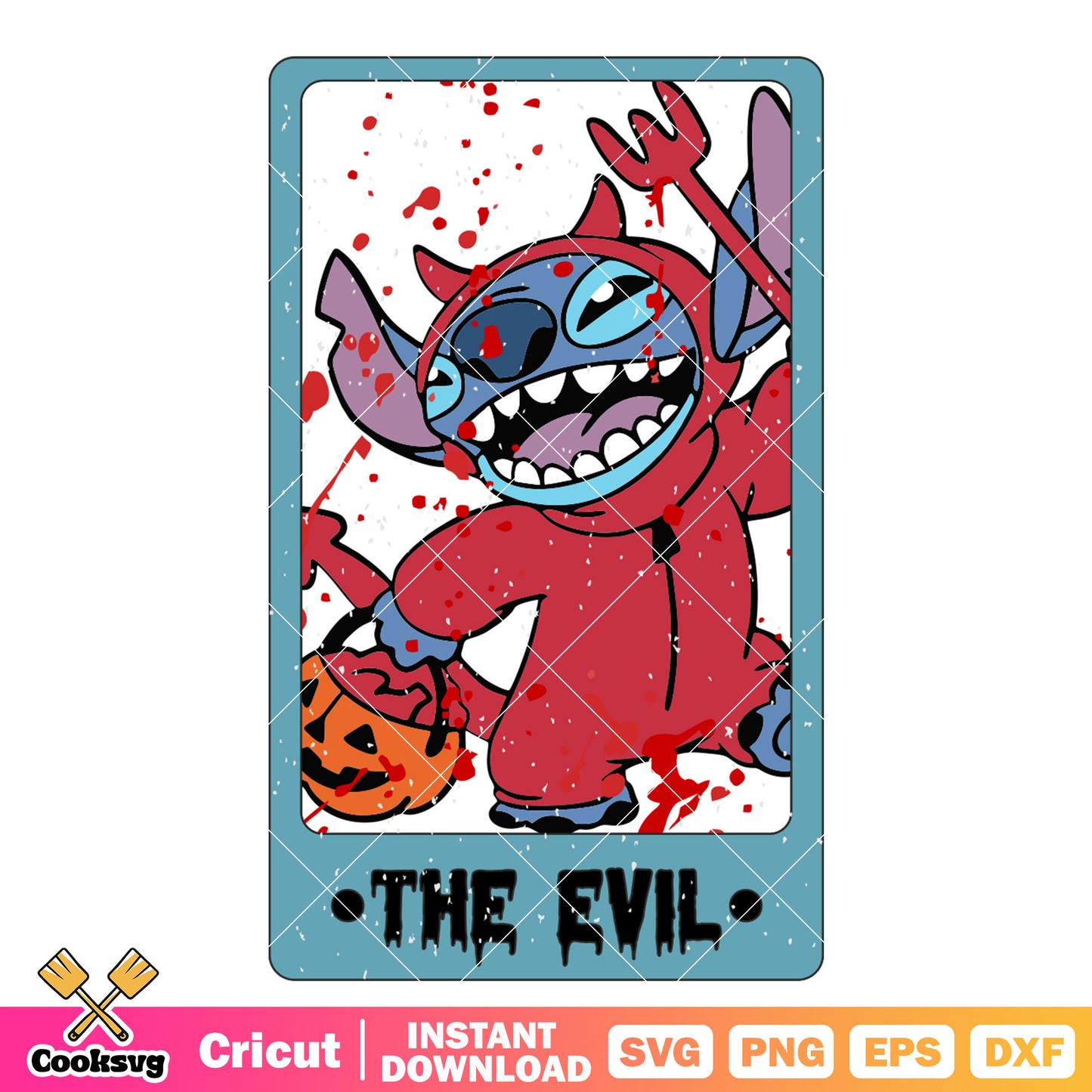 Tarot stitch the evil svg, halloween tarot svg, stitch halloween svg