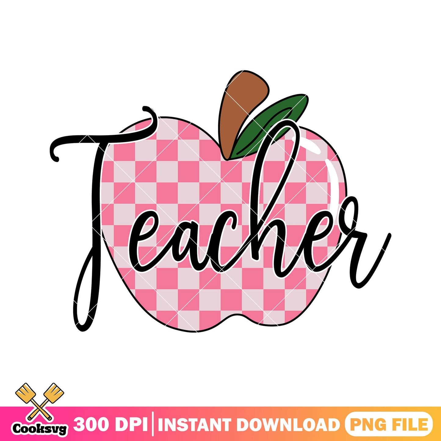 Teacher apple design png, back to school art png, big apple png