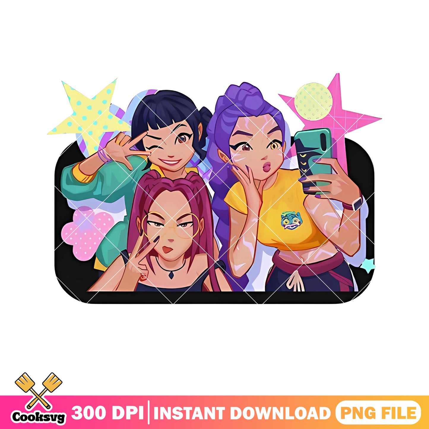 Teenager selfie kpop huntrix png, huntrix movie png, huntrix kpop png