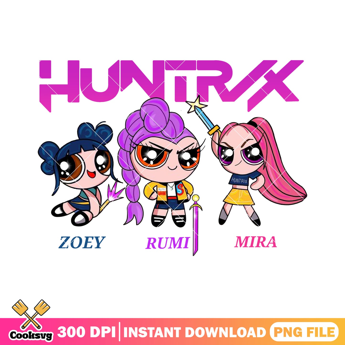 The Huntrix Girls KpopPng, The Powerpuff Girls png, kpop huntrix png