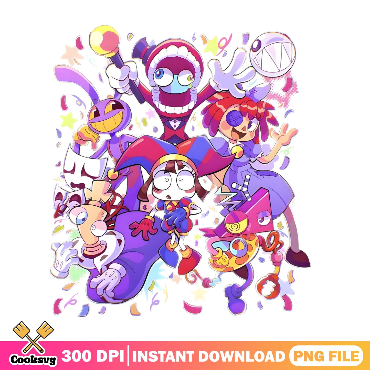 The Amazing Digital Circus PNG Bundle, Pomni PNG, Cartoon PNG