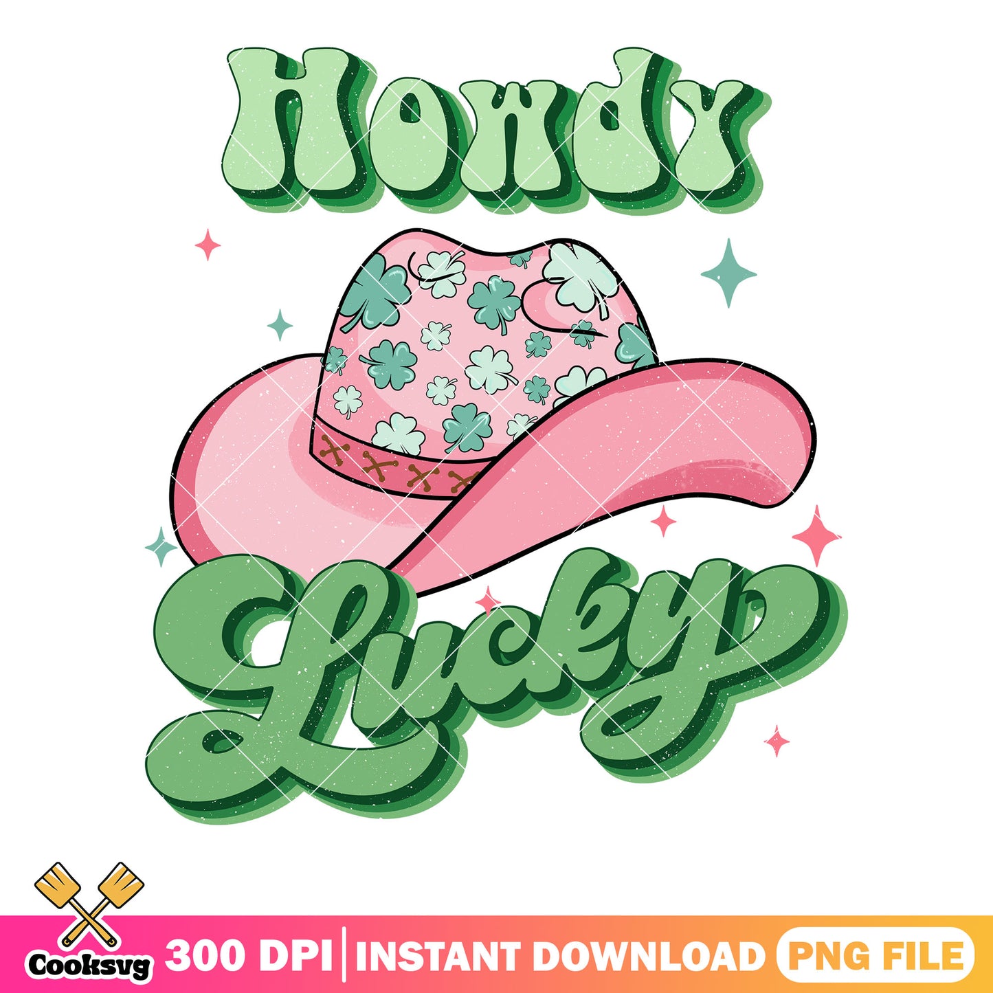 The cowboy lucky hat png, patricks vibes png, four leaf clover png