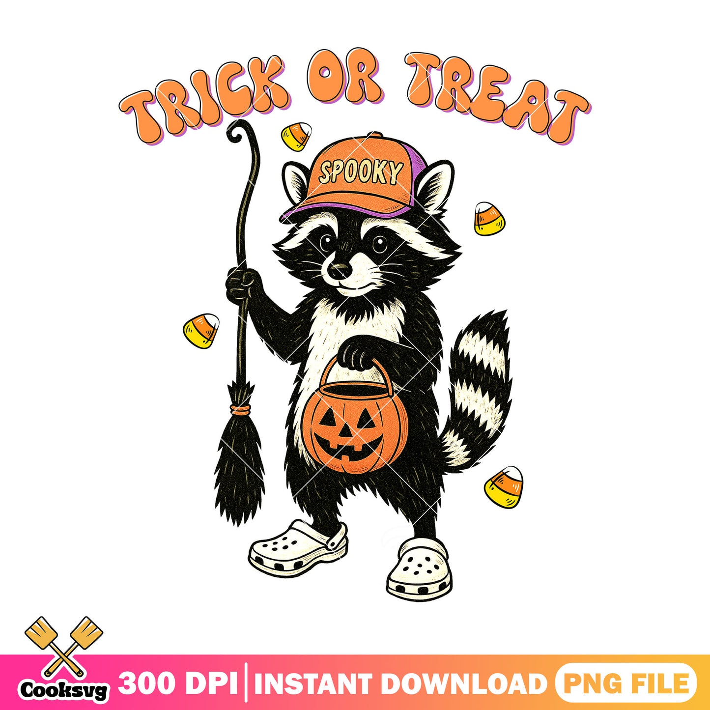 The feral trick or treat png, cute feral png, halloween night png