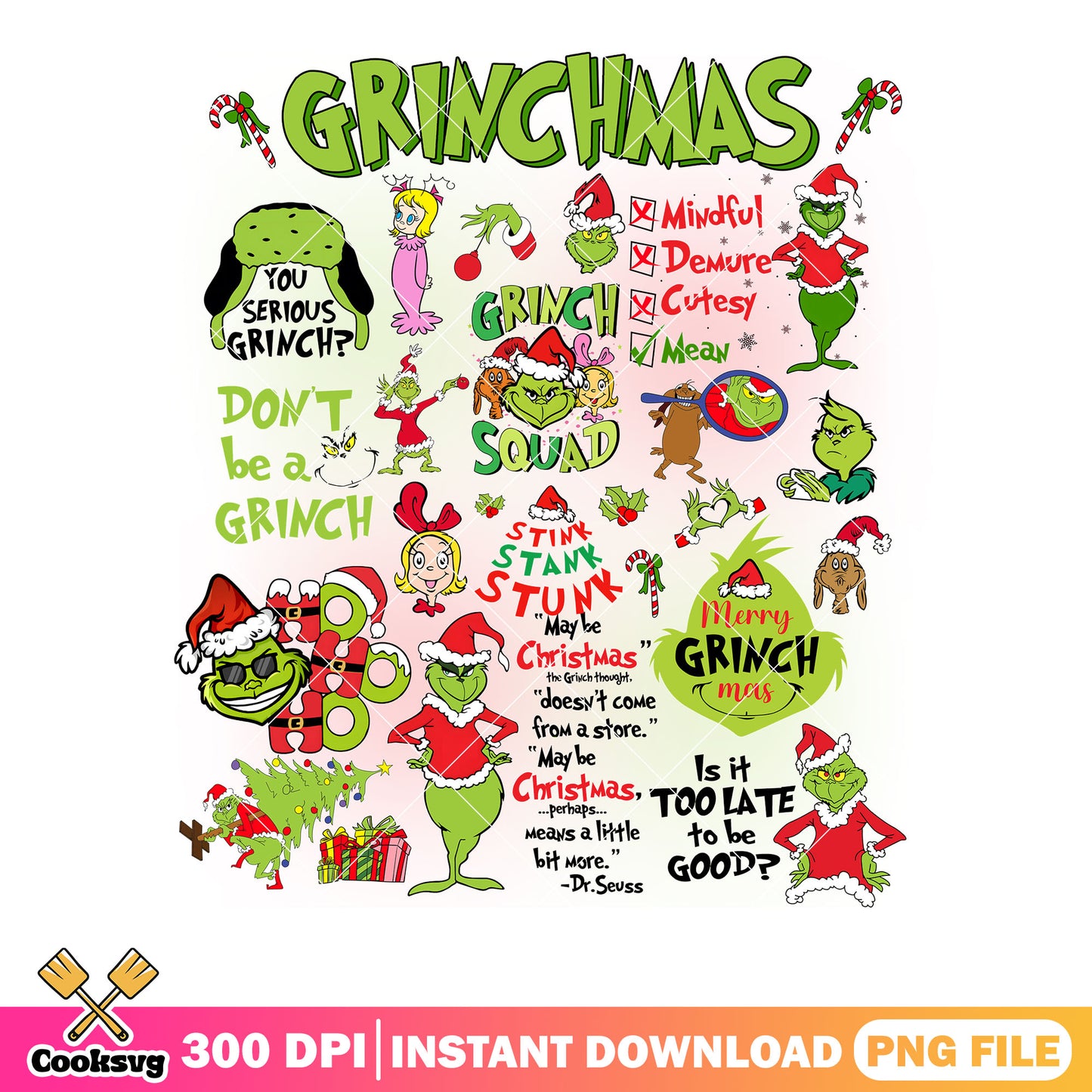 The grinchy poster png, merry grinchmas png, the grinch png